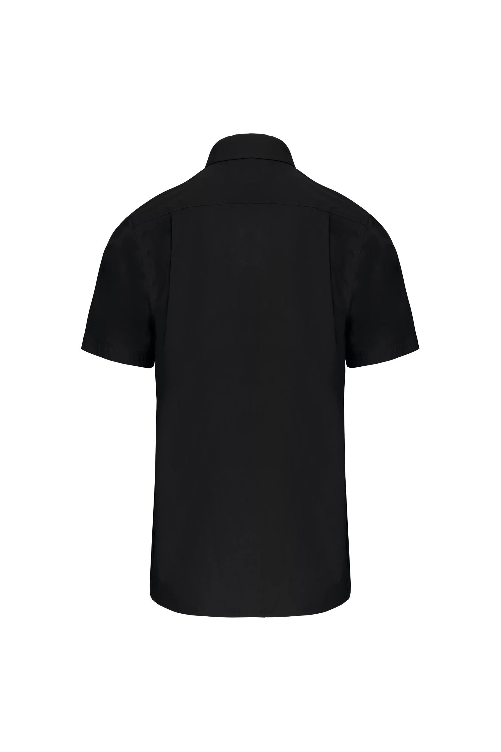 Chemise popeline manches courtes noir