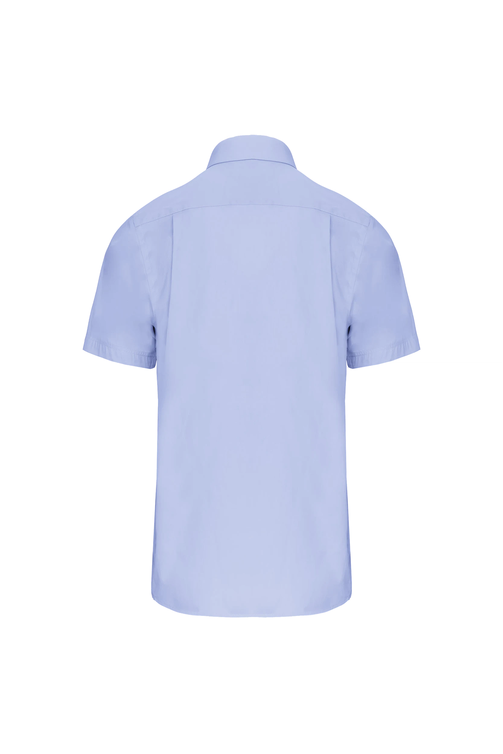 Chemise popeline manches courtes bleu ciel