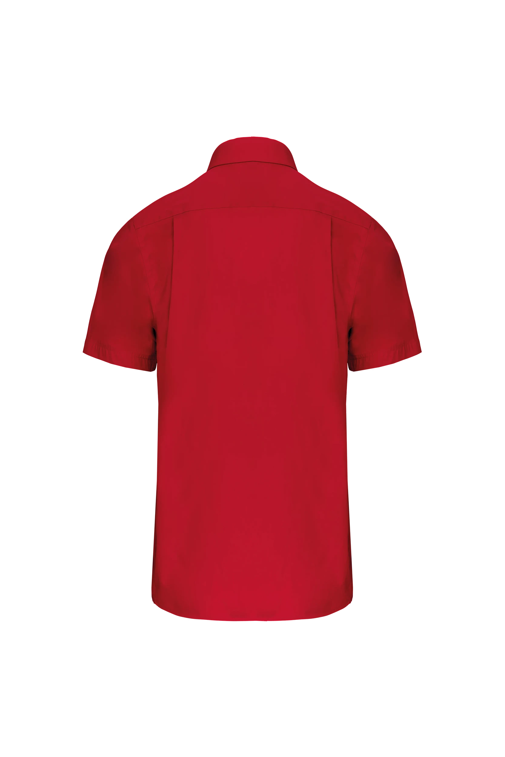 Chemise popeline manches courtes rouge