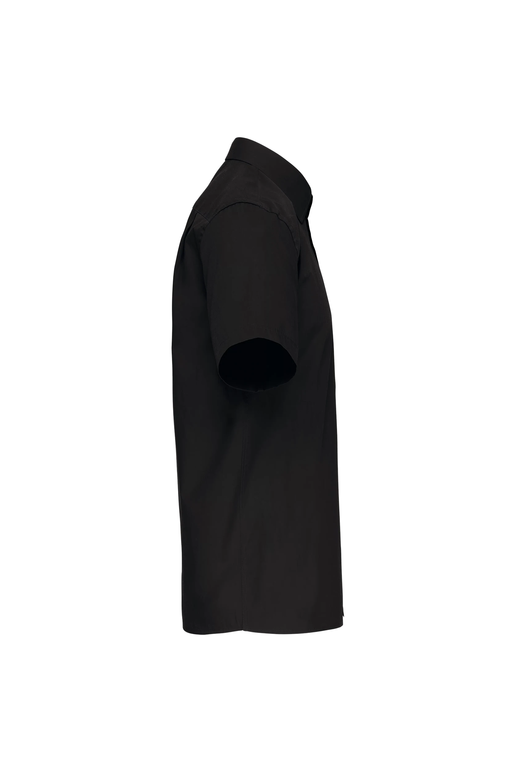 Chemise popeline manches courtes noir