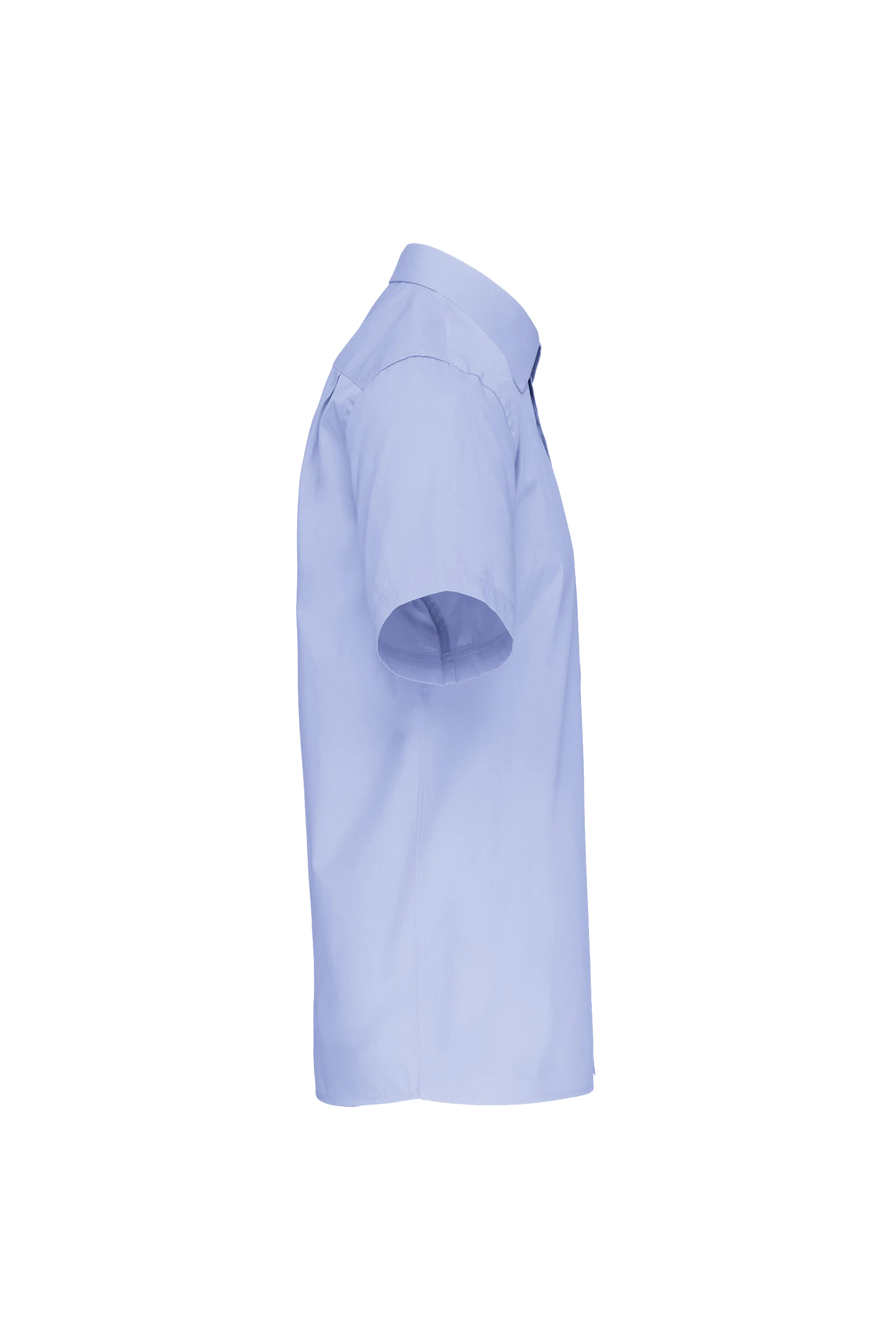 Chemise popeline manches courtes bleu ciel