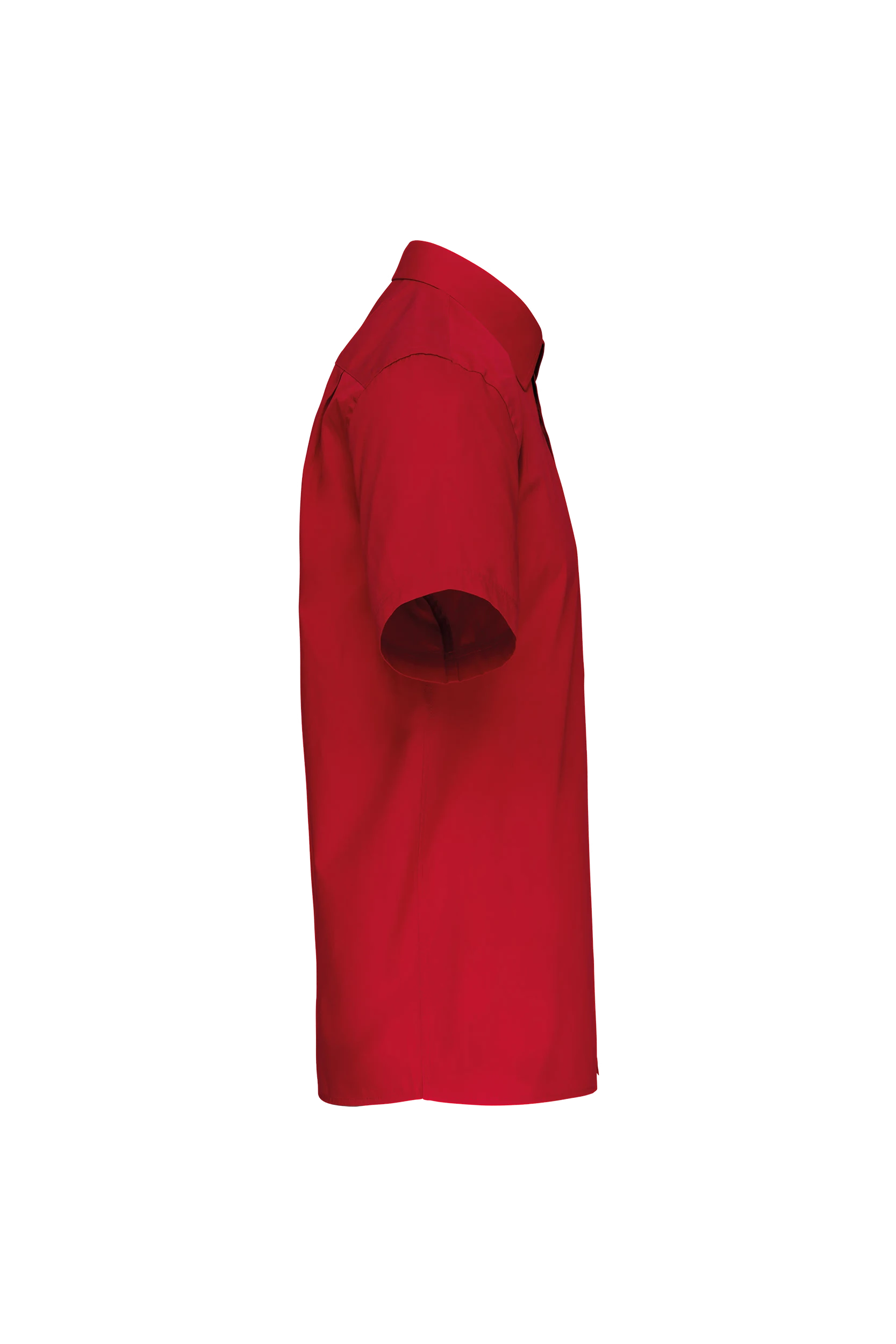 Chemise popeline manches courtes rouge
