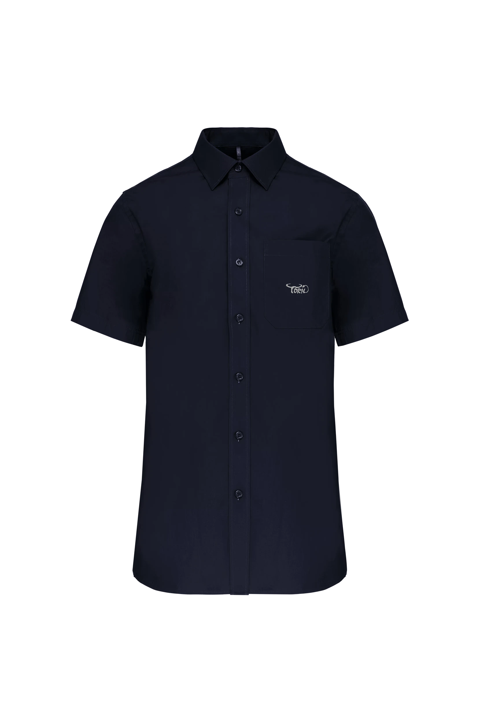 Chemise popeline manches courtes marine