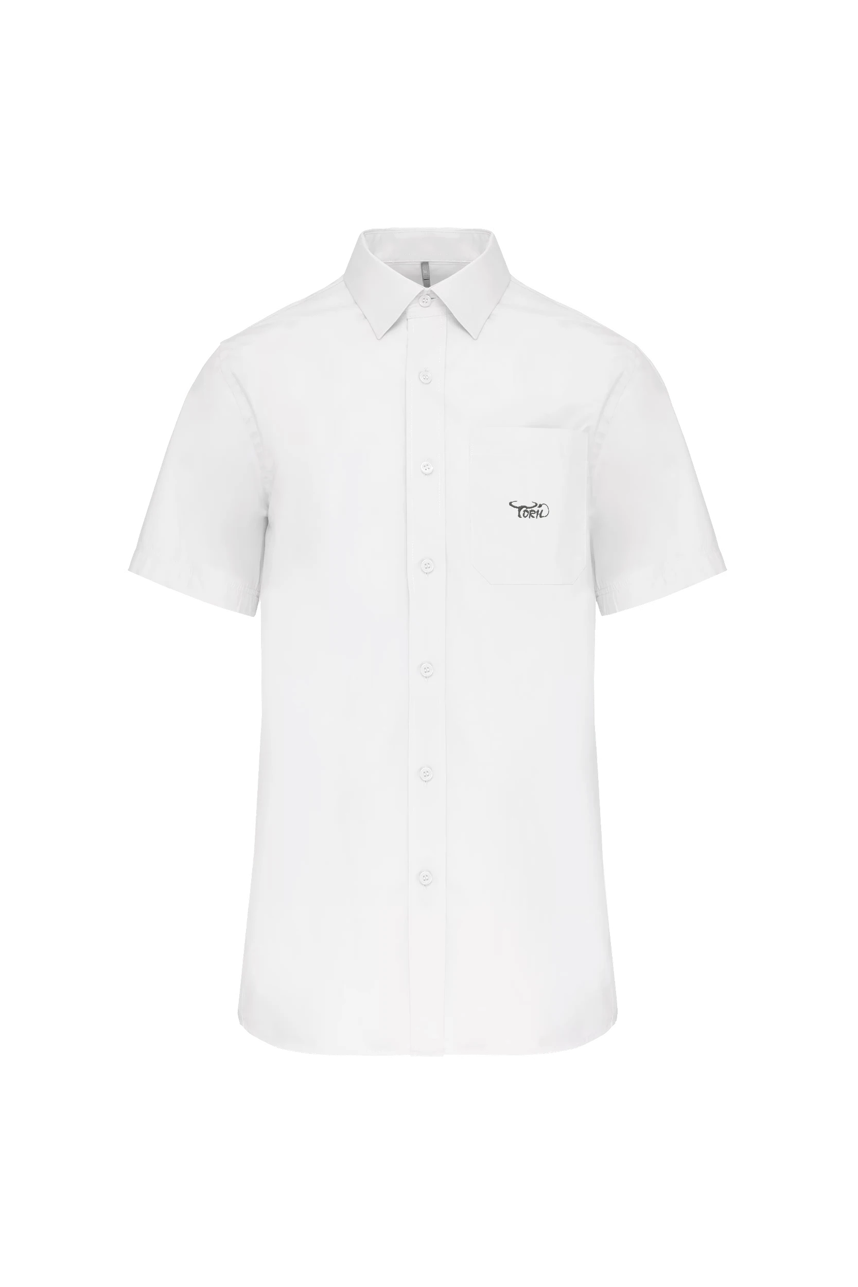 Chemise popeline manches courtes blanc
