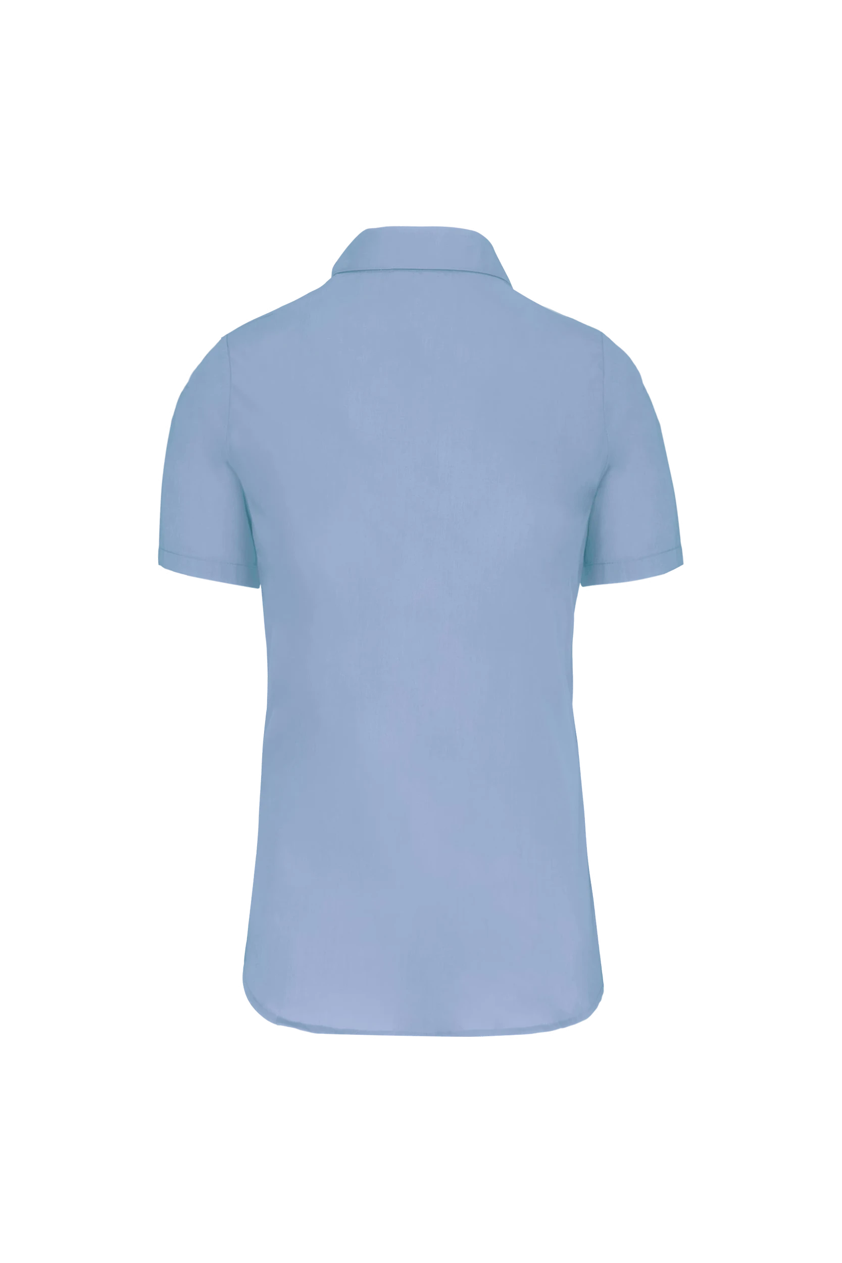 Chemise popeline manches courtes bleu ciel