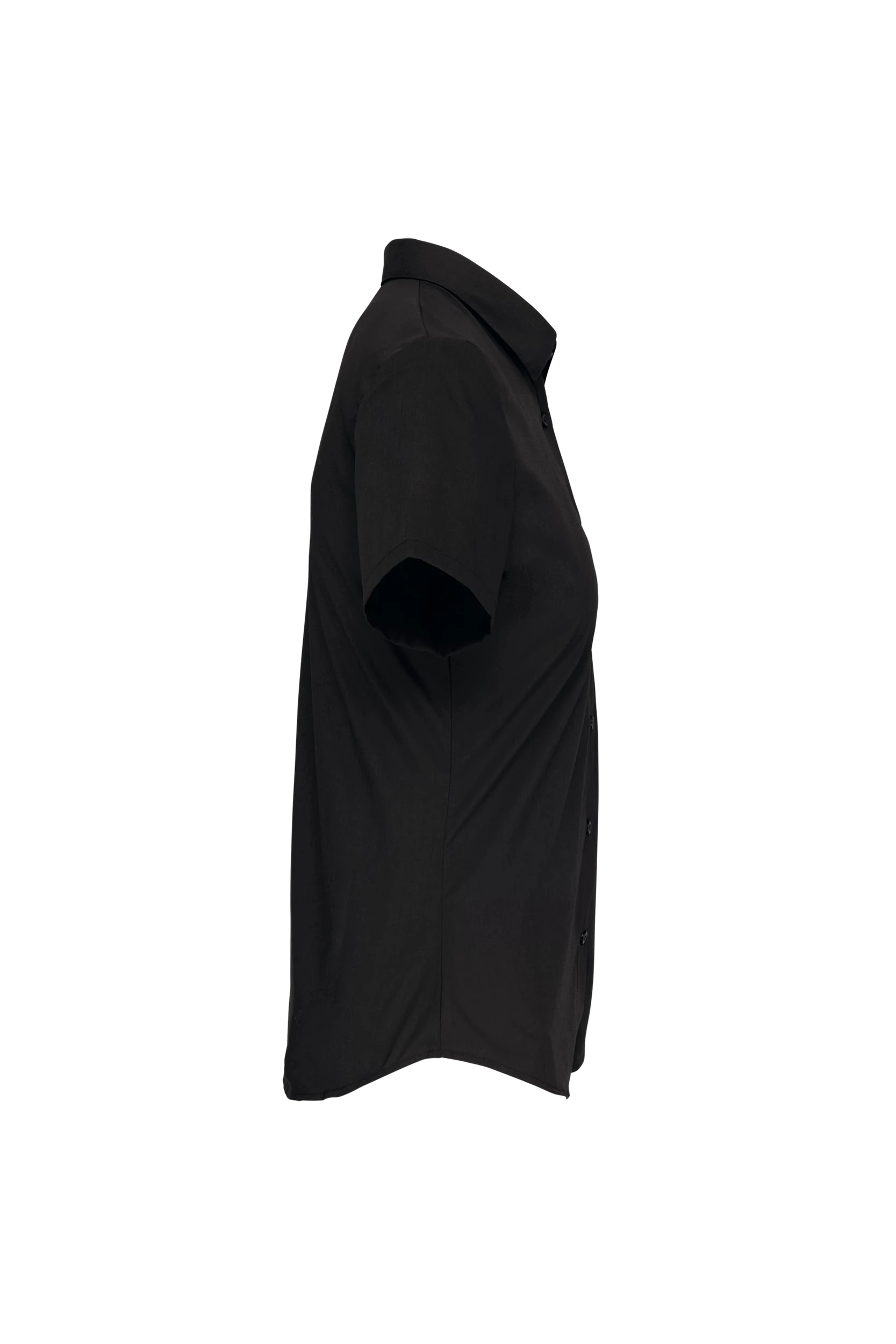 Chemise popeline manches courtes noir