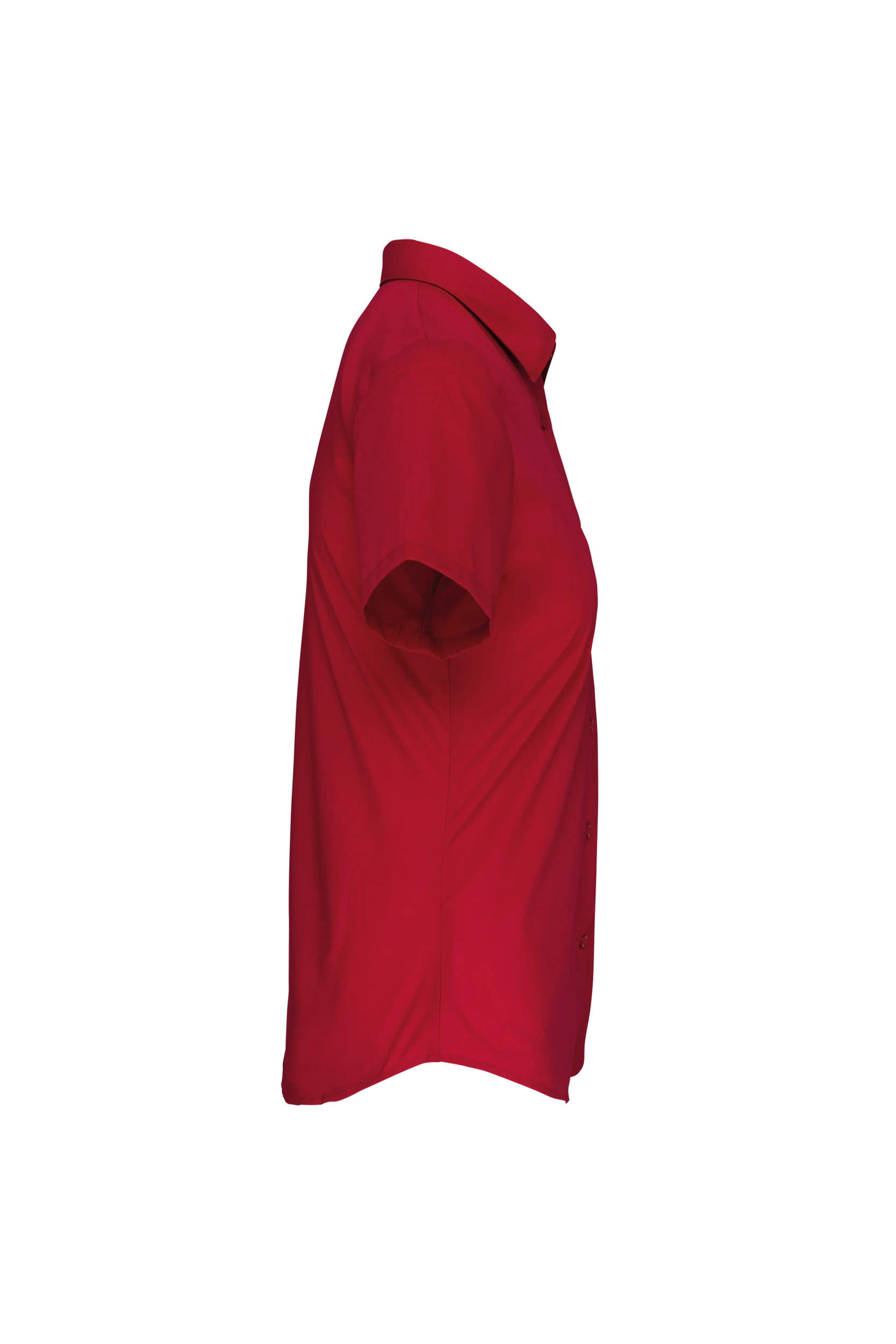 Chemise popeline manches courtes rouge