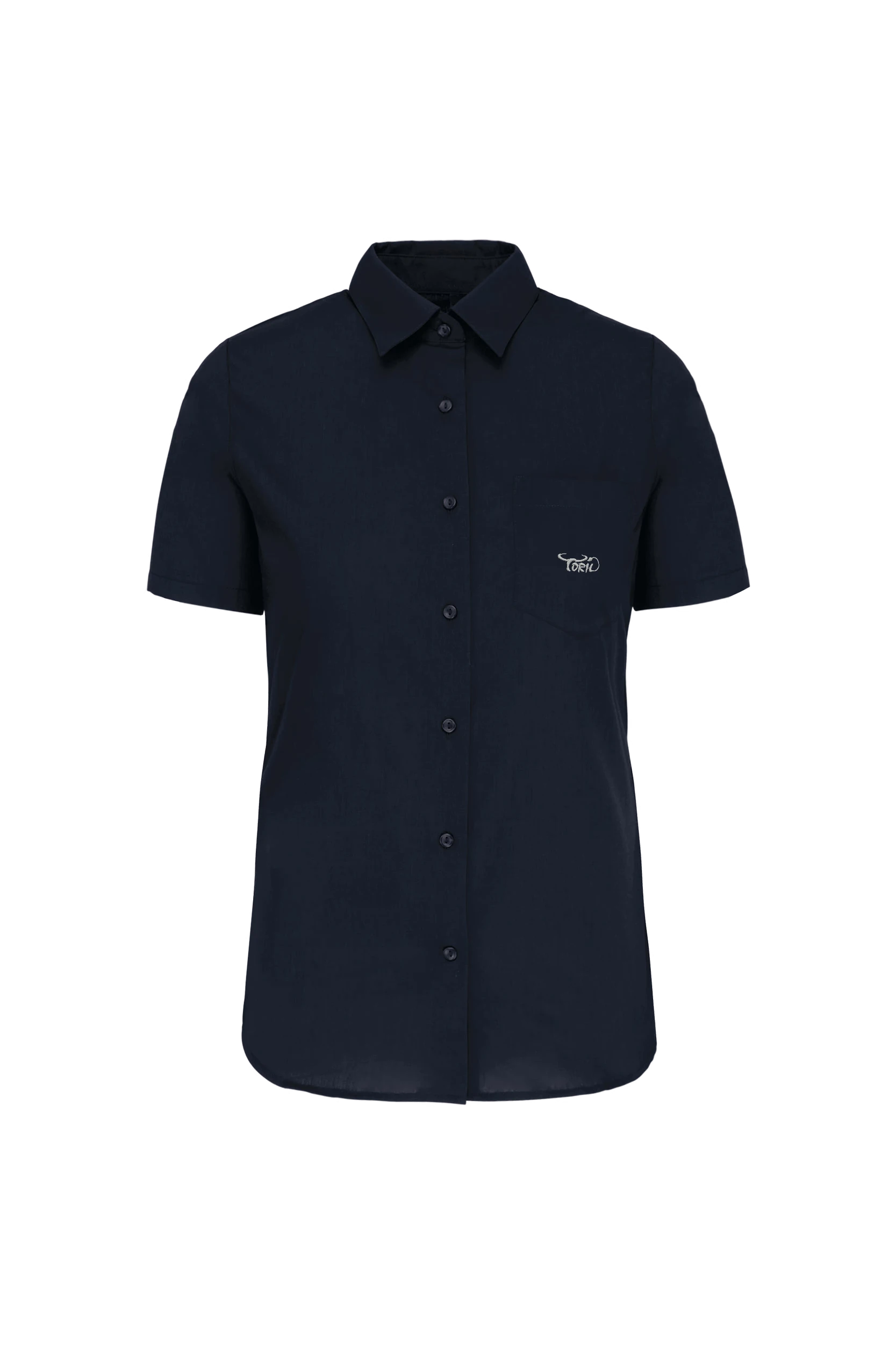 Chemise popeline manches courtes marine