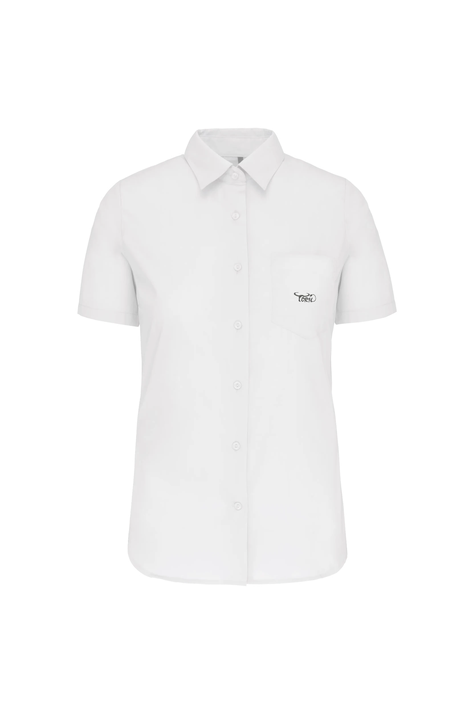 Chemise popeline manches courtes blanc
