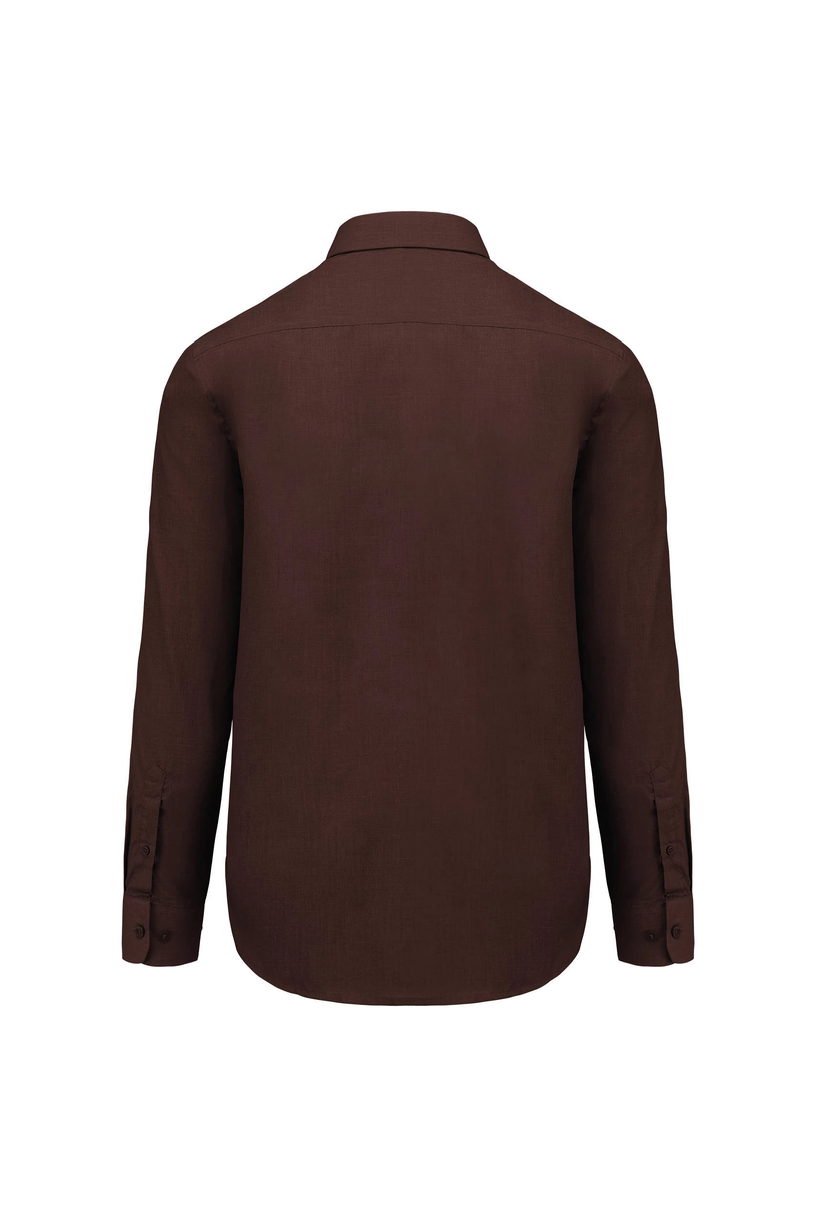 Chemise popeline polycoton marron