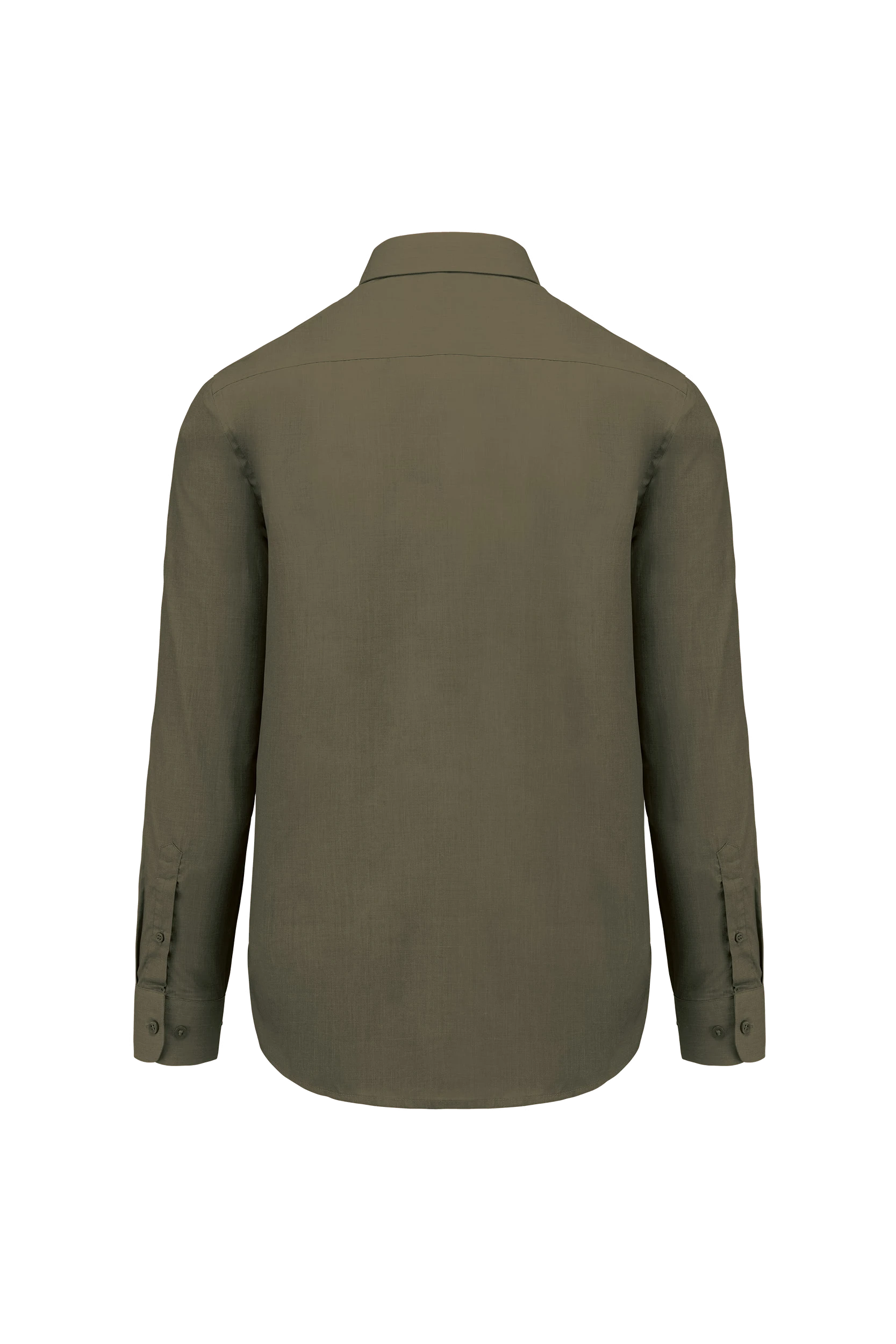 Chemise popeline polycoton kaki