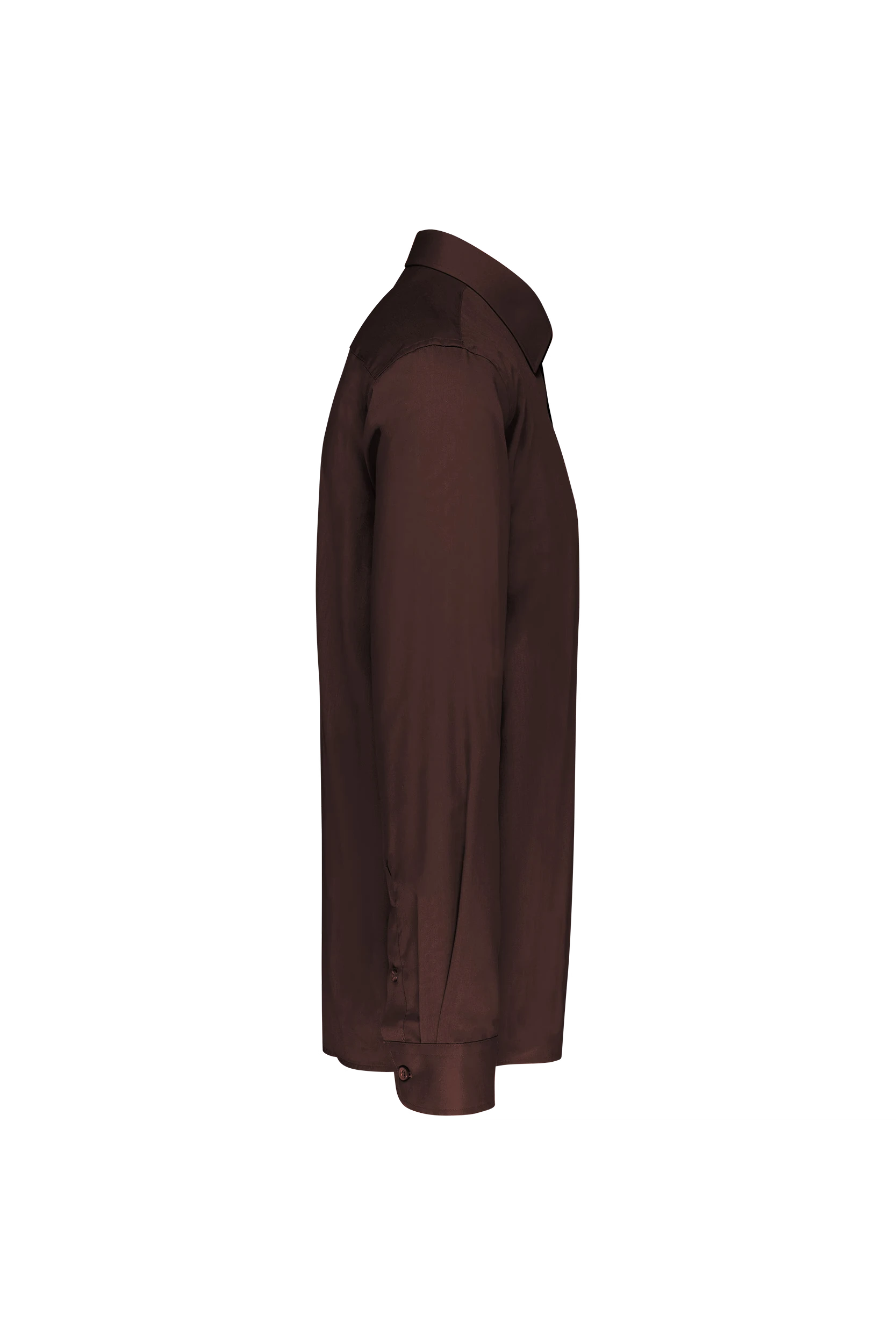 Chemise popeline polycoton marron