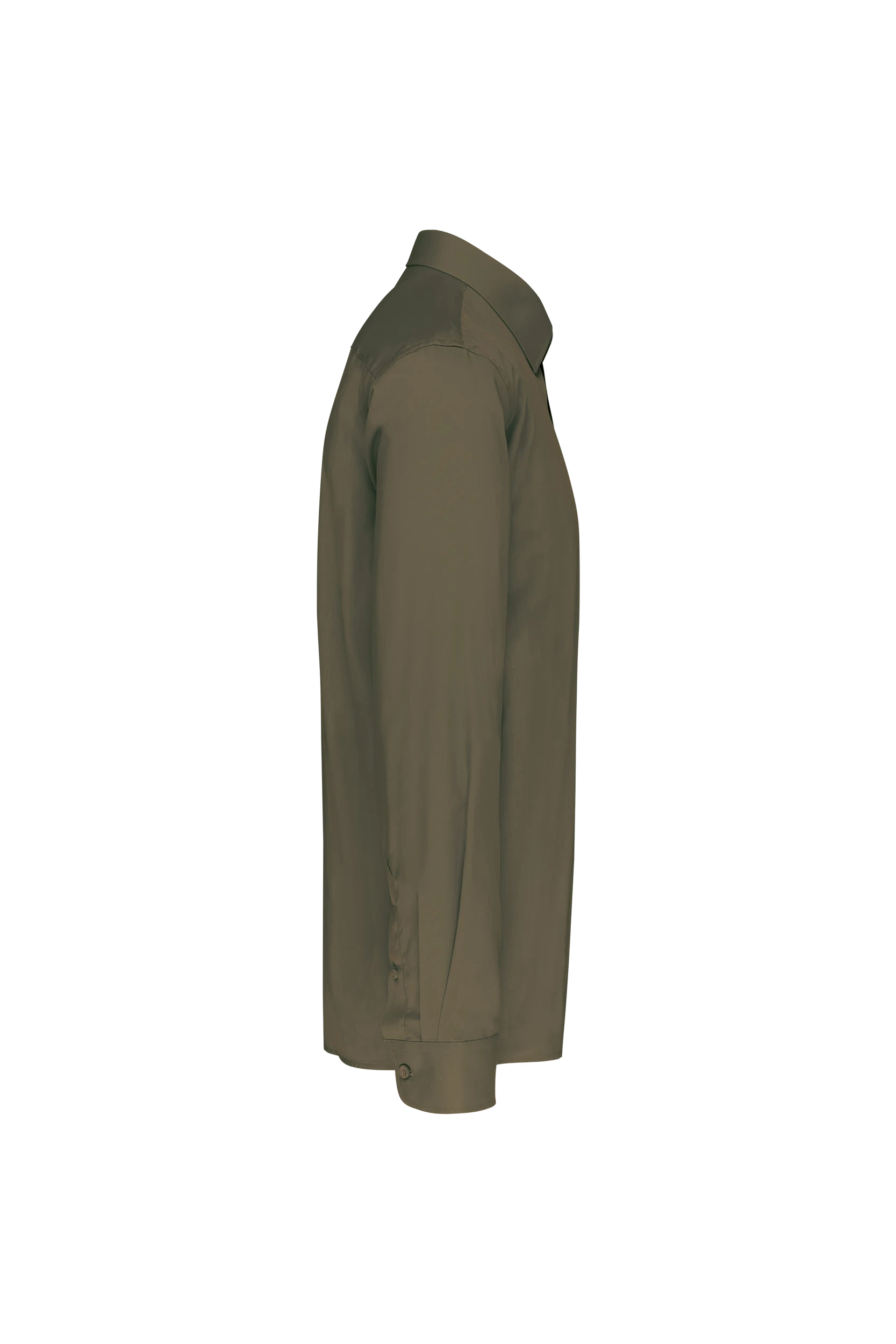 Chemise popeline polycoton kaki