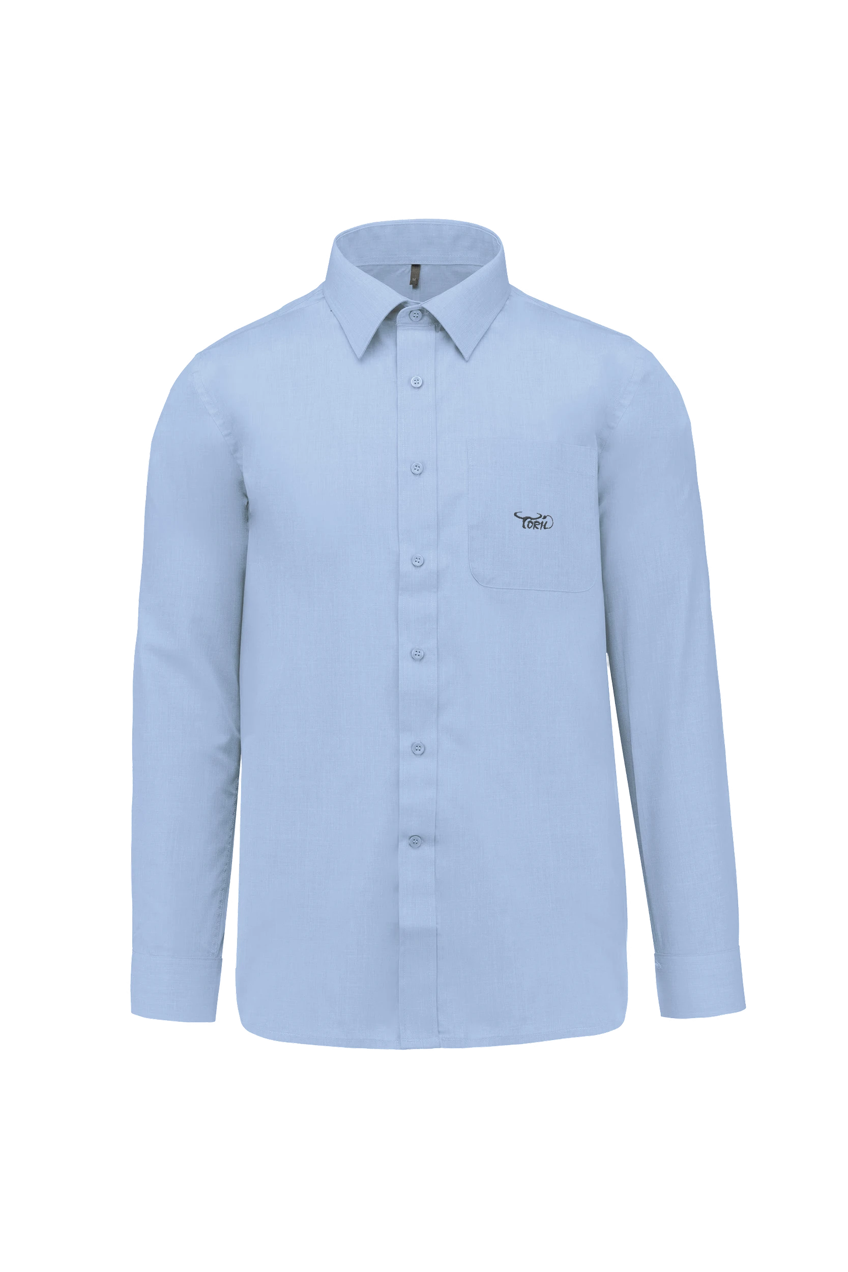 Chemise popeline polycoton bleu ciel