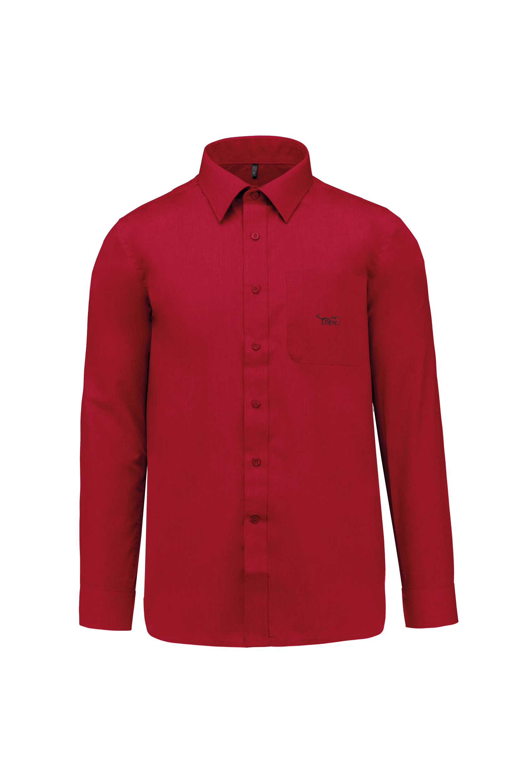 Chemise popeline polycoton rouge