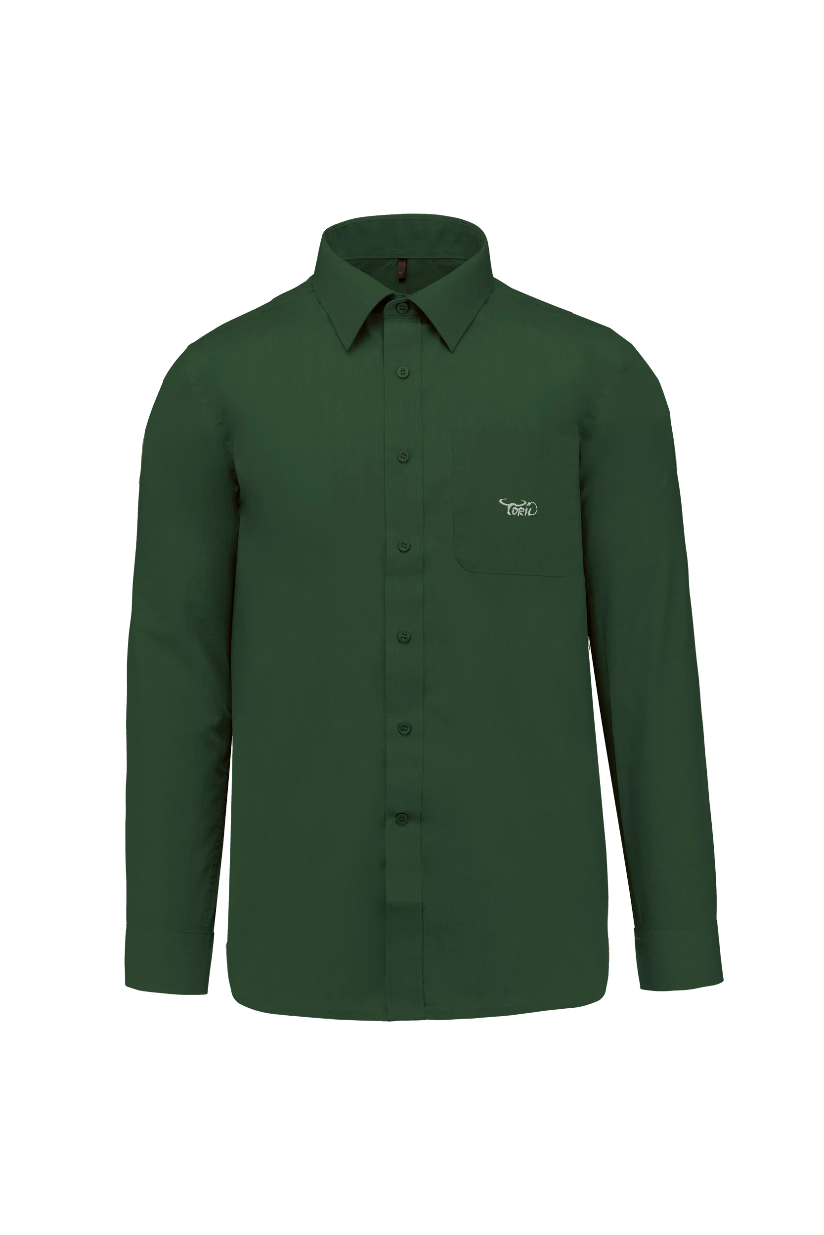 Chemise popeline polycoton vert forêt