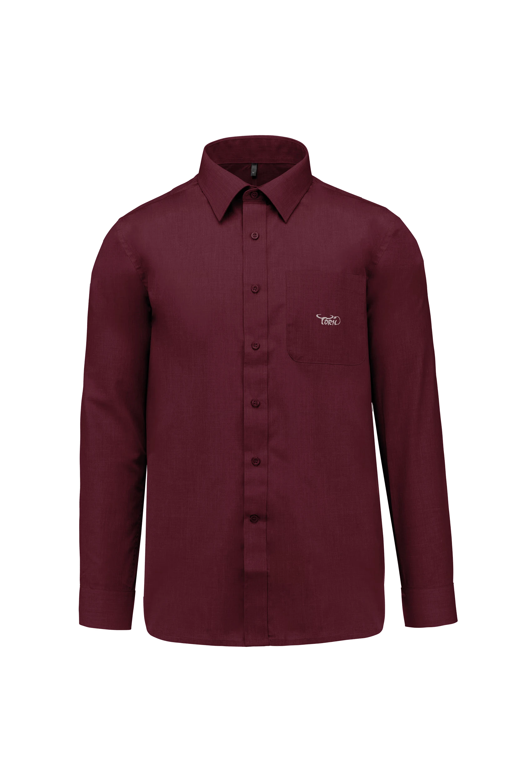 Chemise popeline polycoton bordeaux