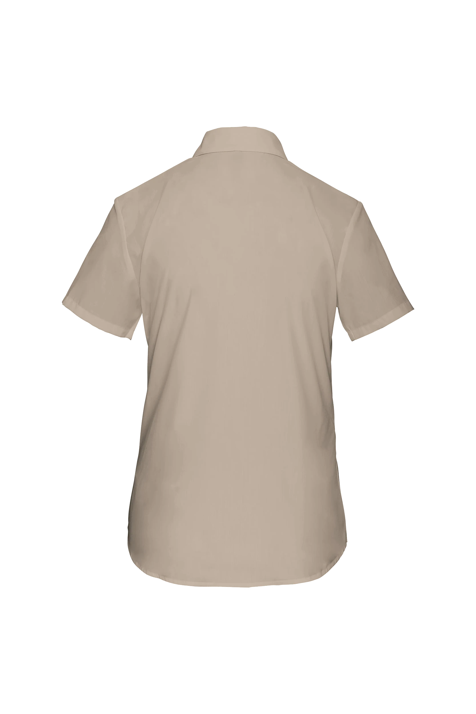 Chemise popeline polycoton manches courtes beige