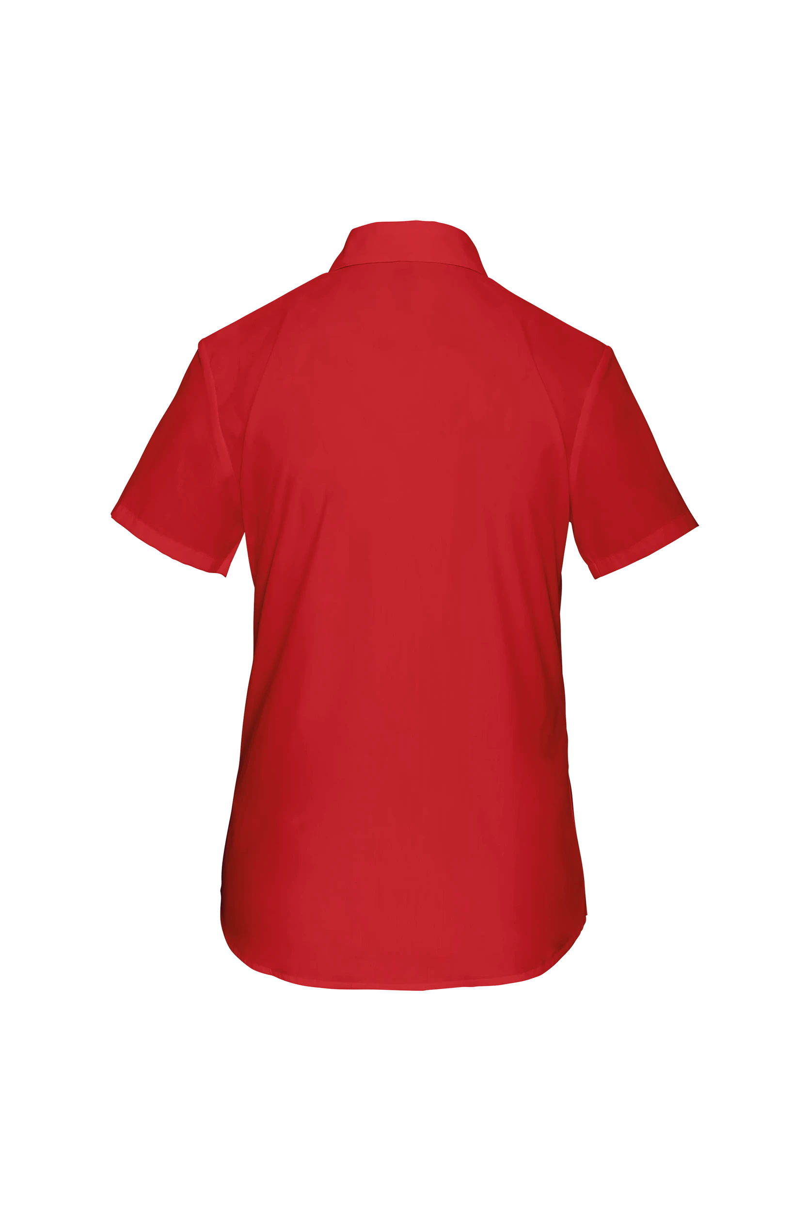 Chemise popeline polycoton manches courtes rouge