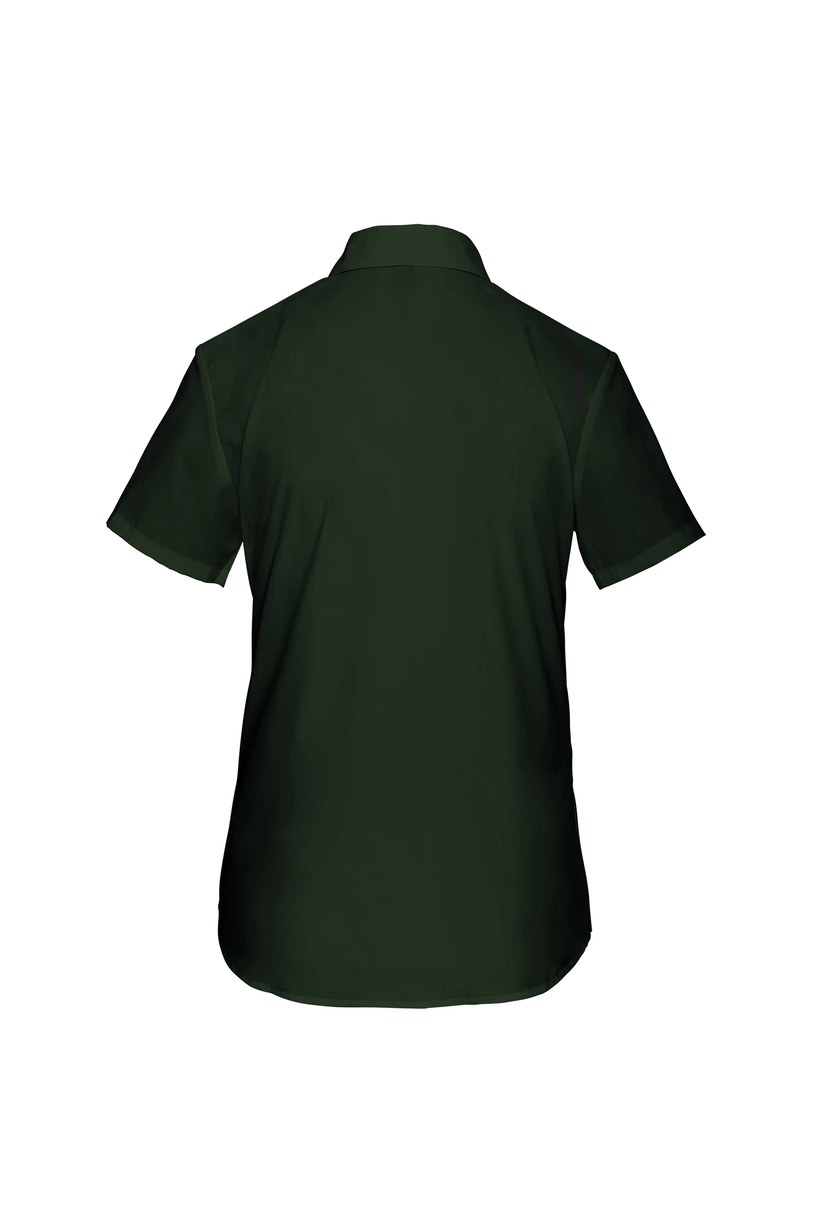 Chemise popeline polycoton manches courtes vert forêt