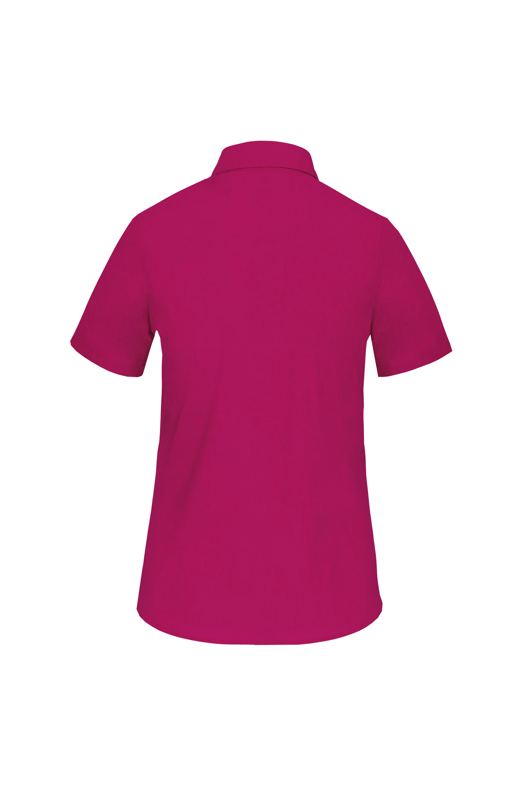 Chemise popeline polycoton manches courtes fuchsia
