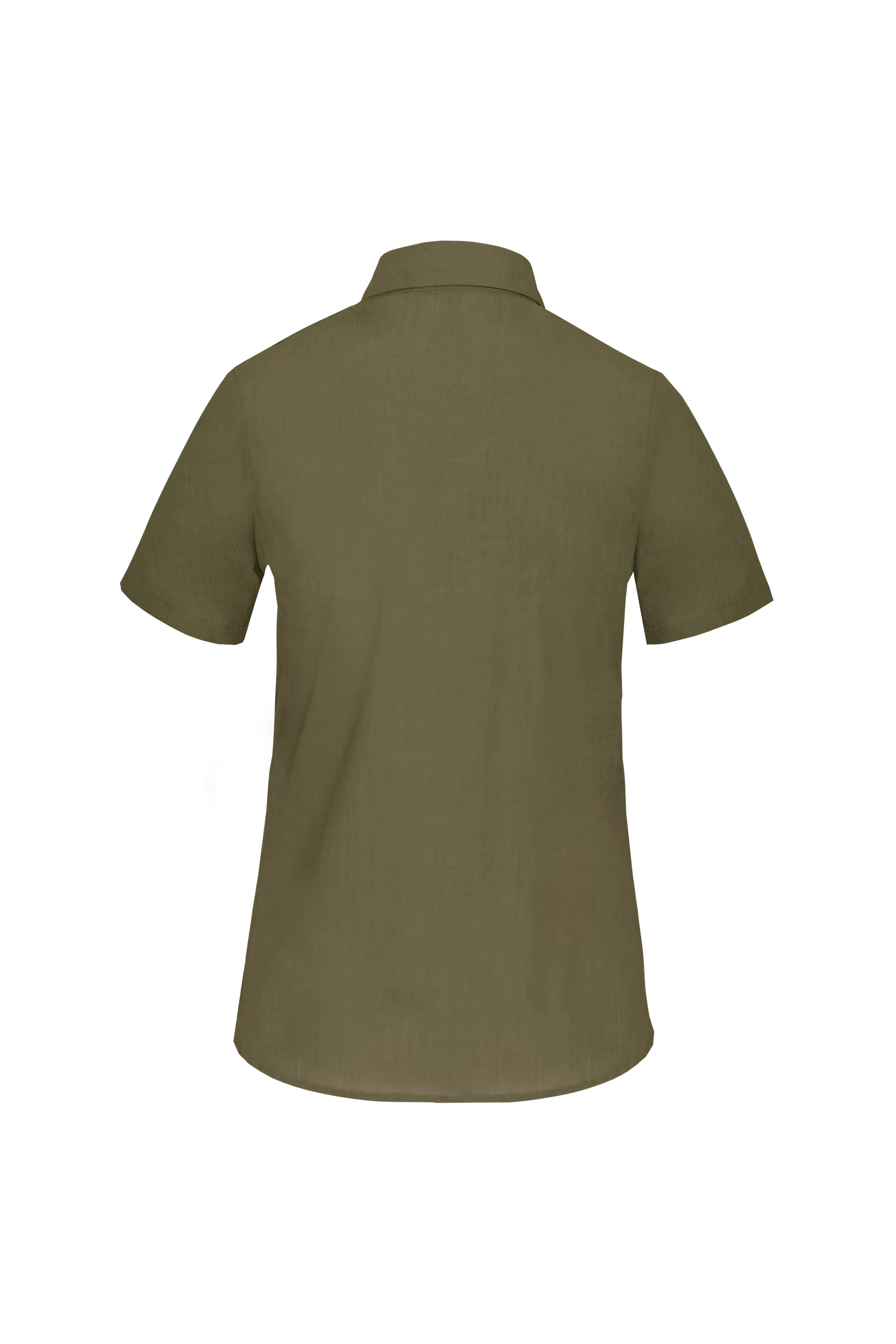 Chemise popeline polycoton manches courtes kaki clair