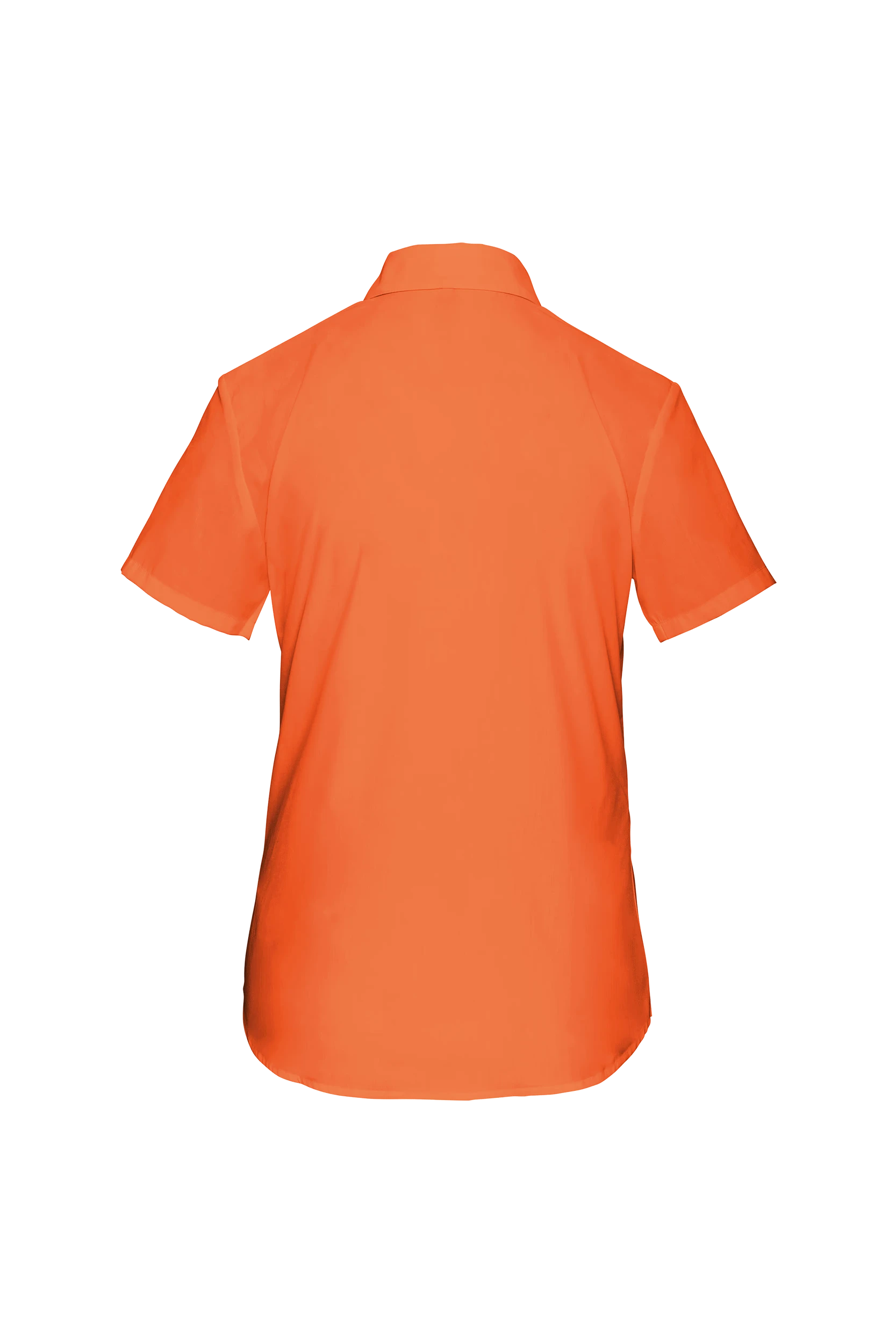 Chemise popeline polycoton manches courtes orange
