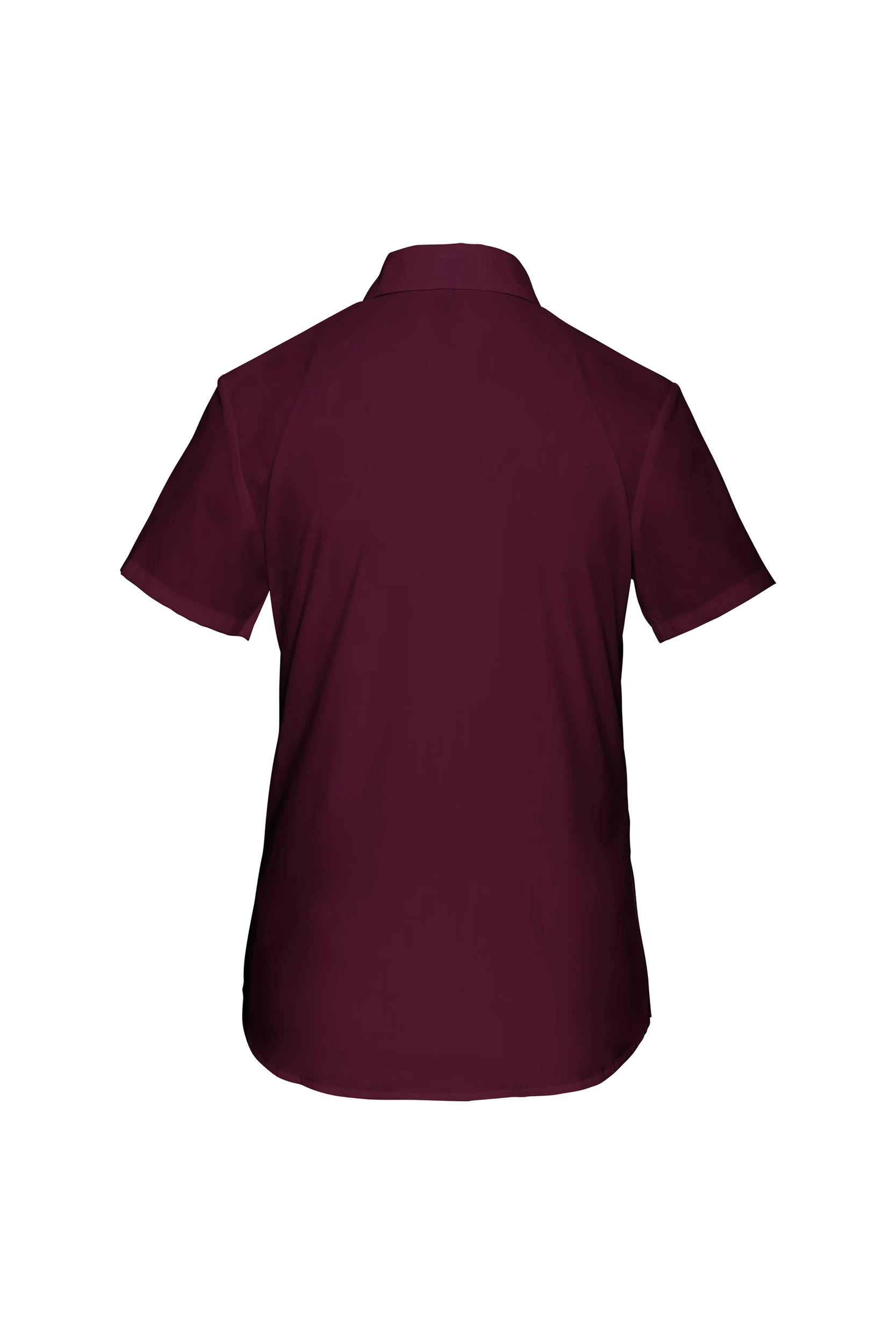 Chemise popeline polycoton manches courtes bordeaux