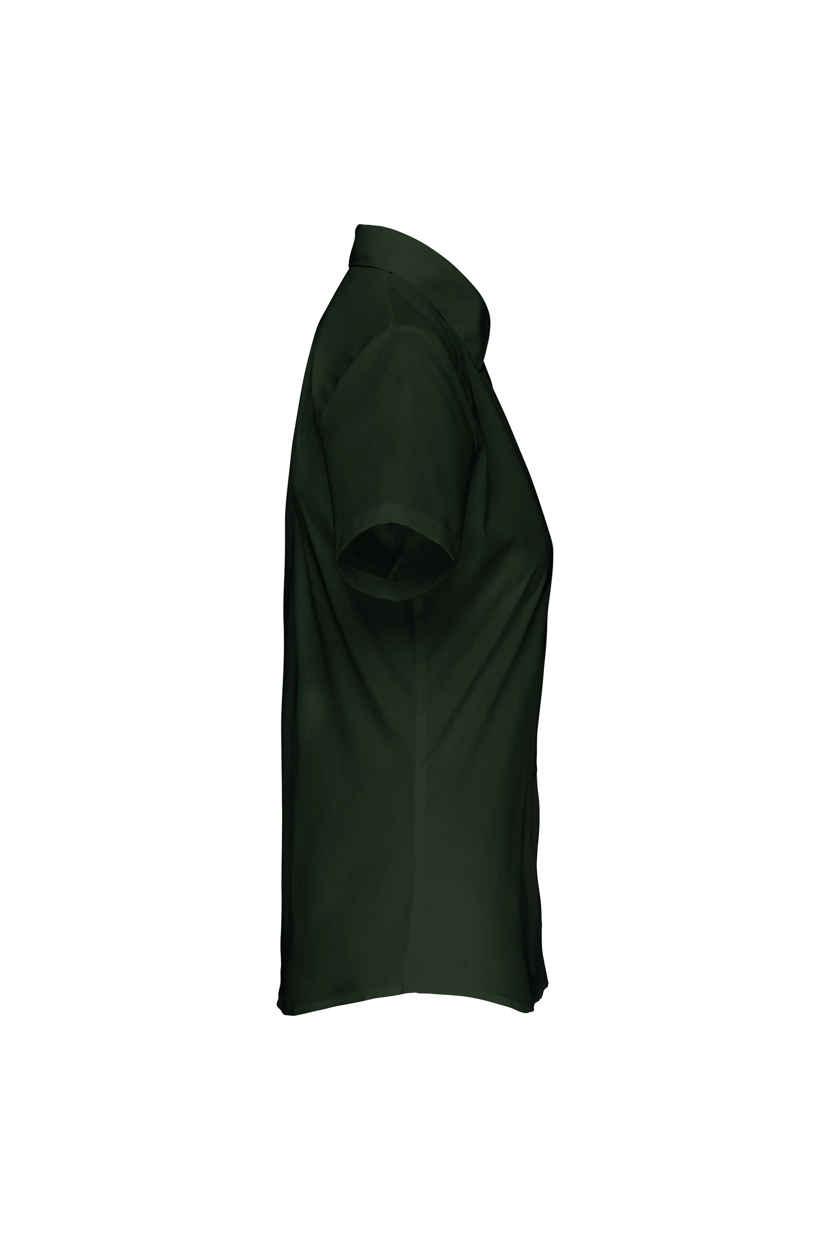 Chemise popeline polycoton manches courtes vert forêt