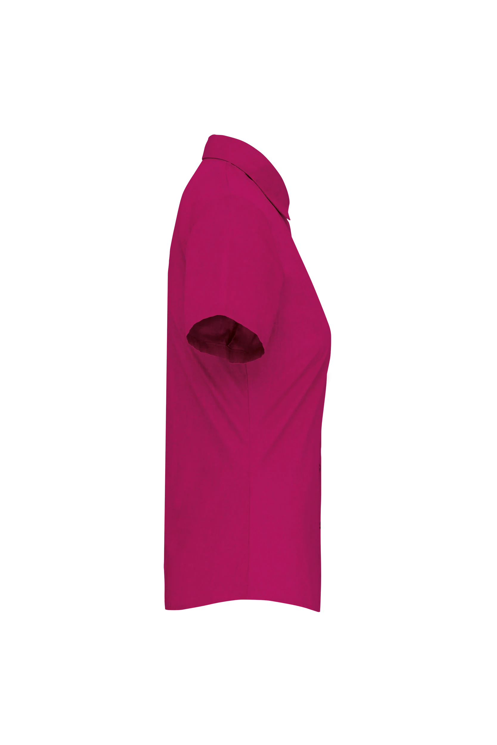 Chemise popeline polycoton manches courtes fuchsia
