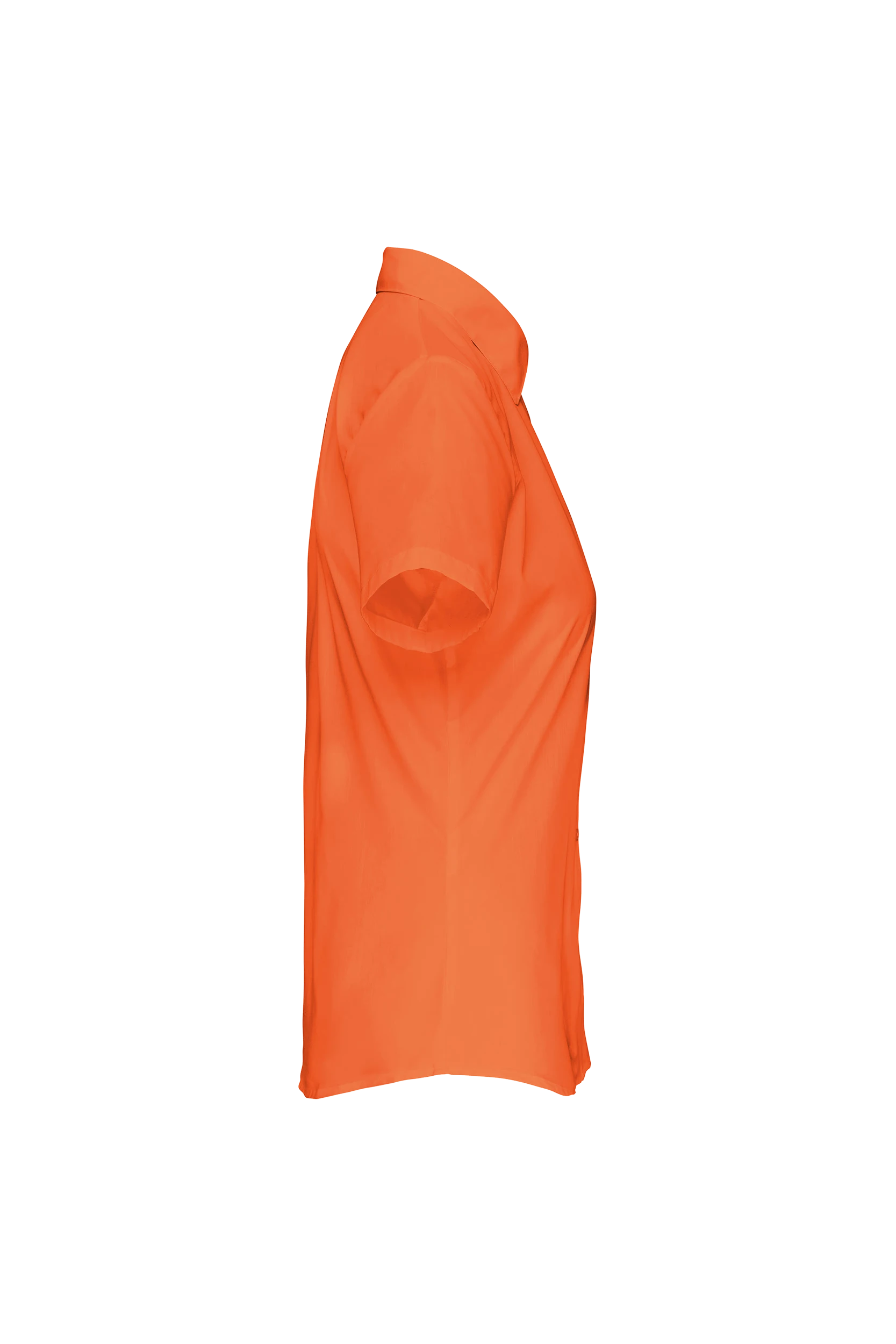 Chemise popeline polycoton manches courtes orange