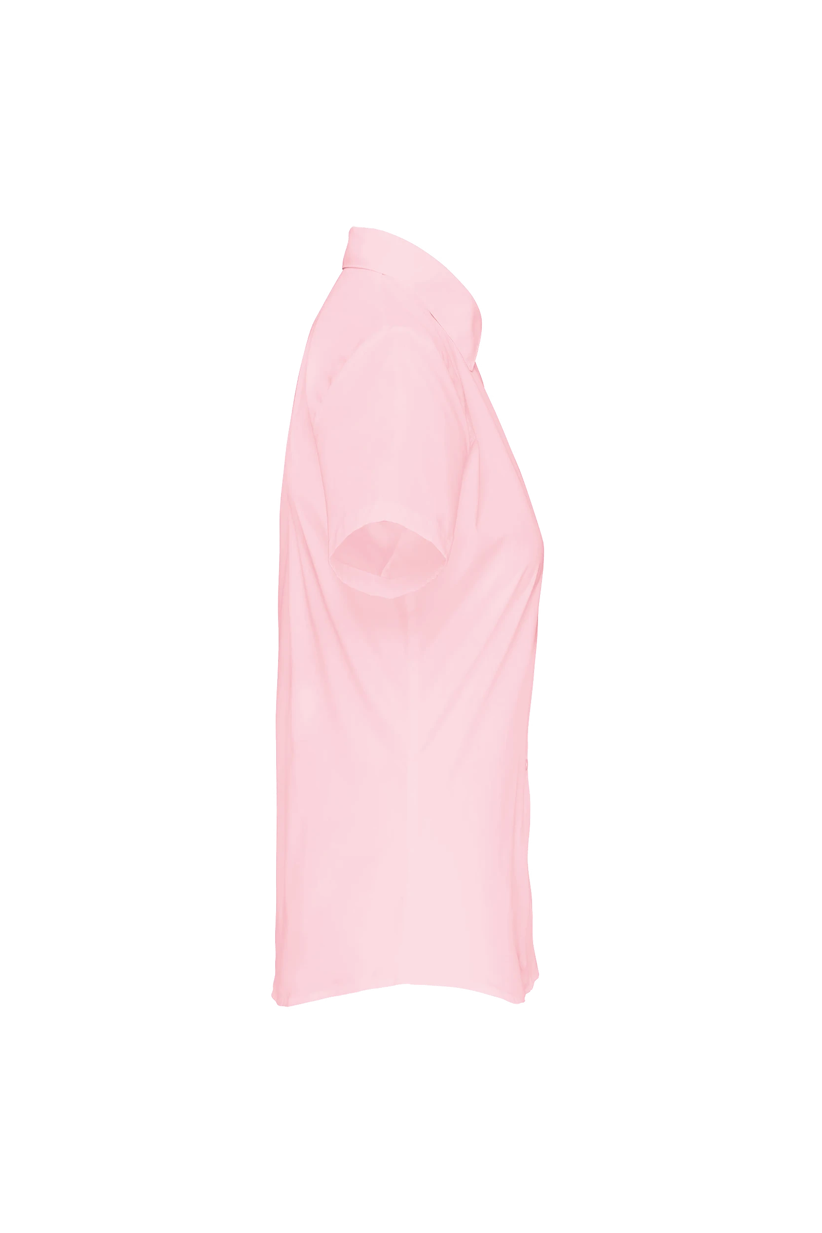Chemise popeline polycoton manches courtes rose pâle