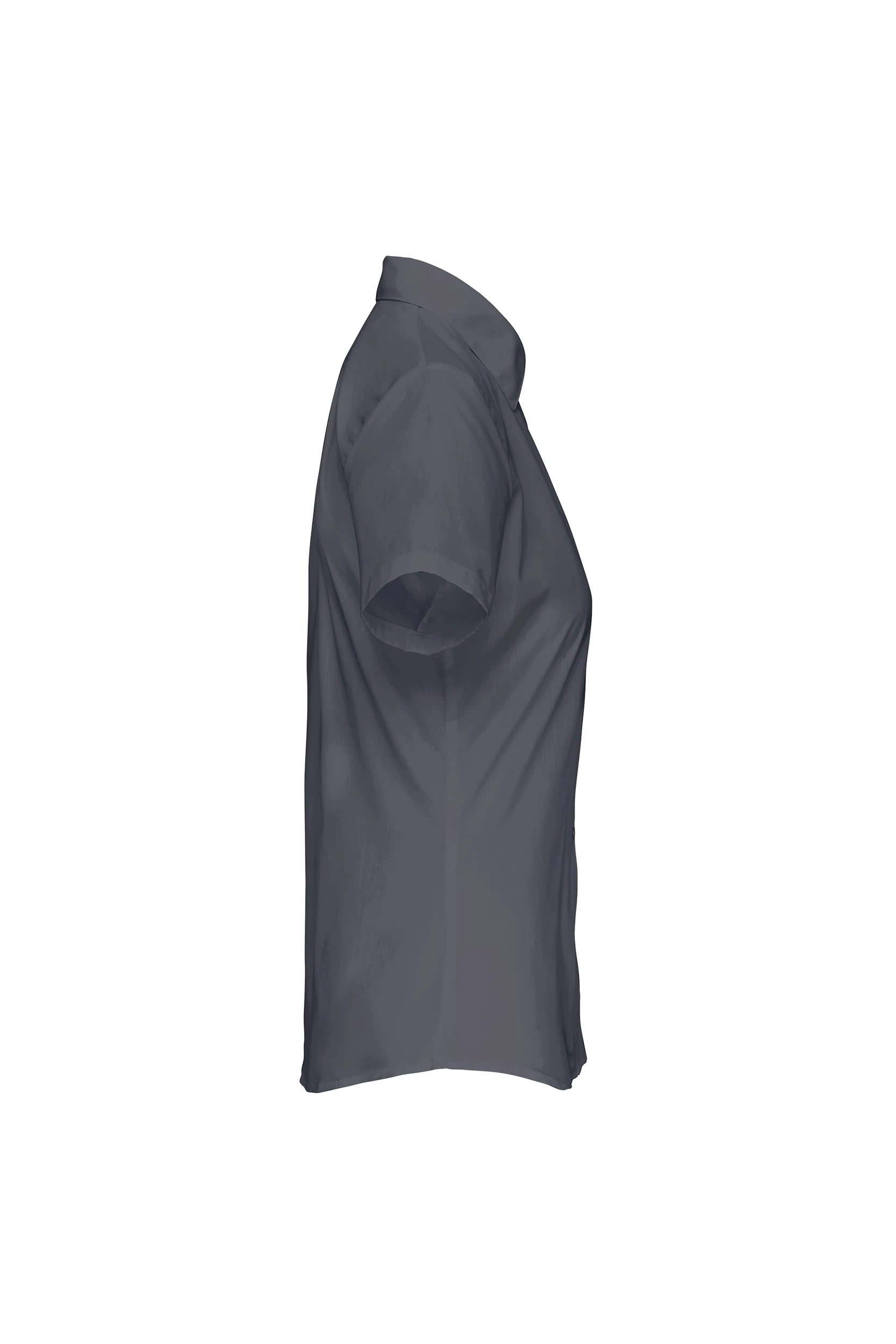 Chemise popeline polycoton manches courtes gris urbain