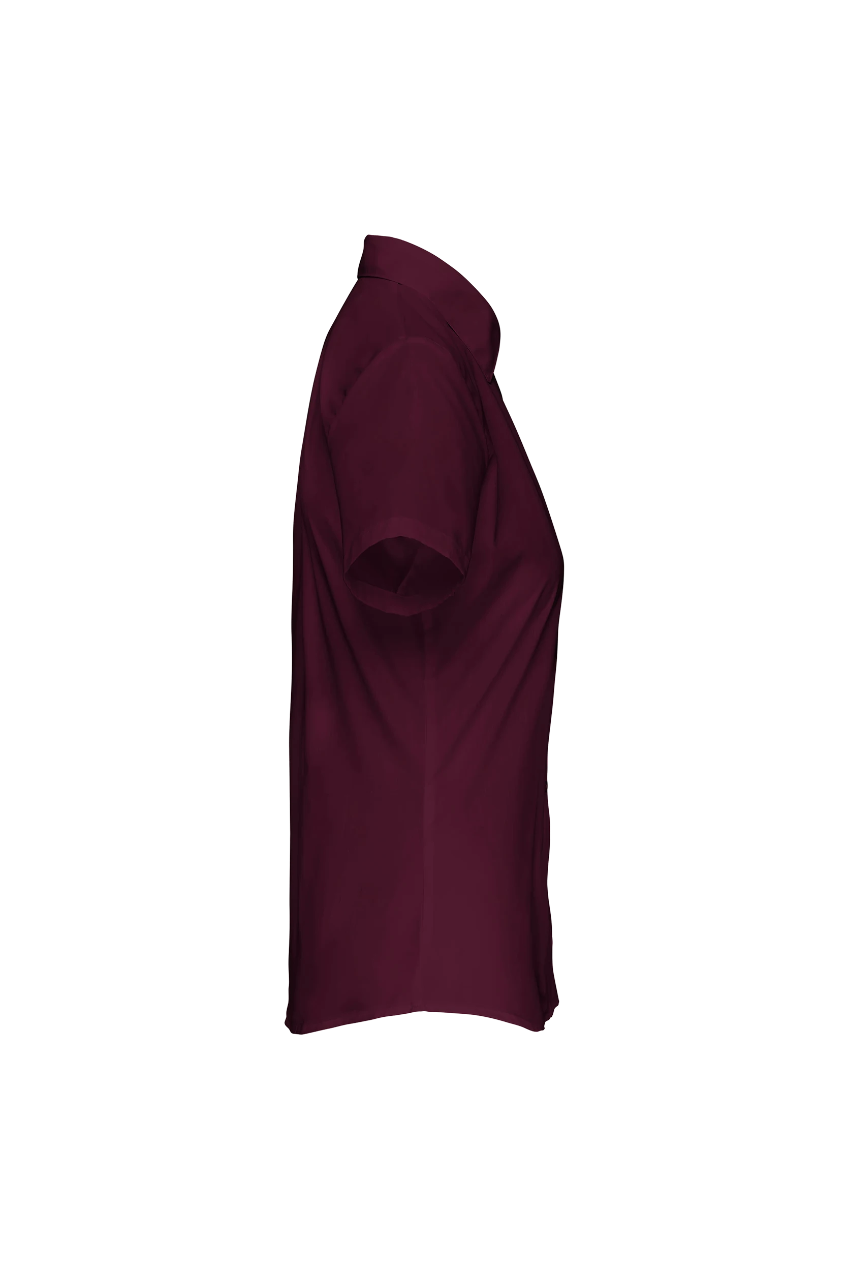 Chemise popeline polycoton manches courtes bordeaux
