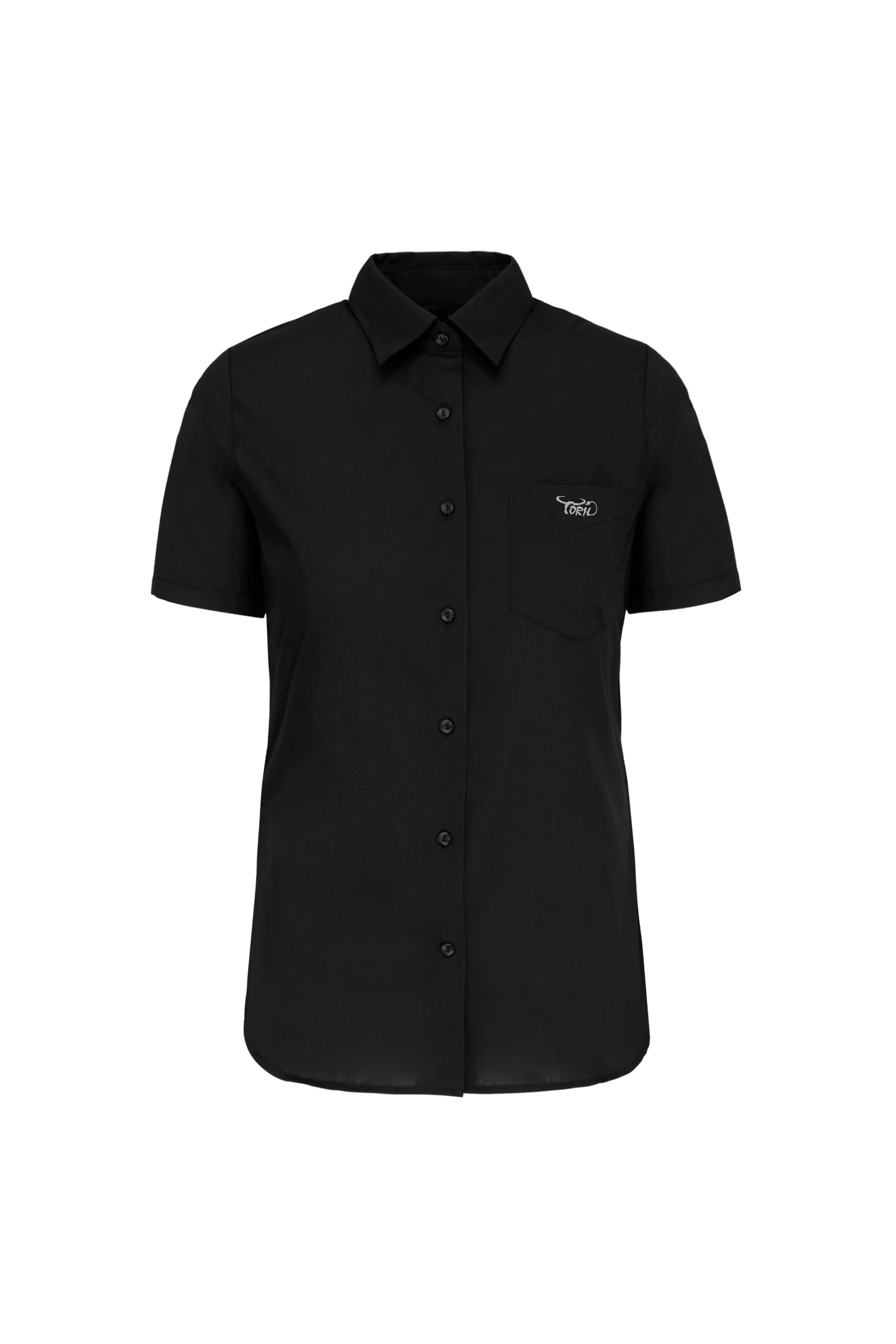 Chemise popeline polycoton manches courtes noir