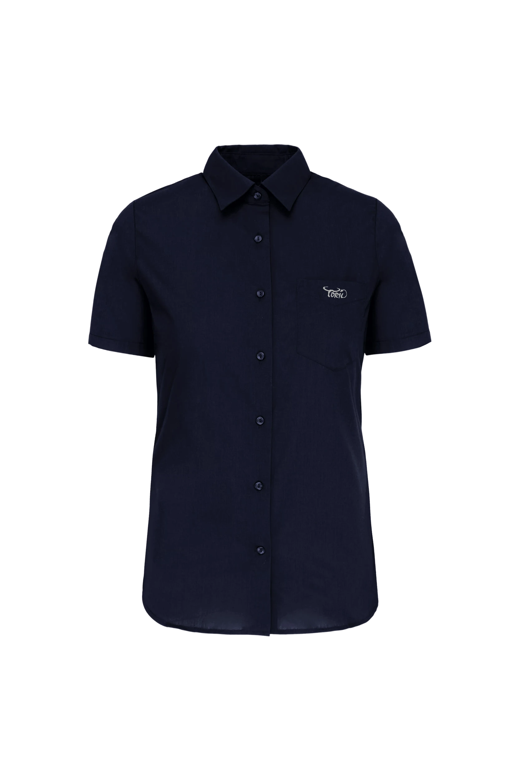 Chemise popeline polycoton manches courtes marine