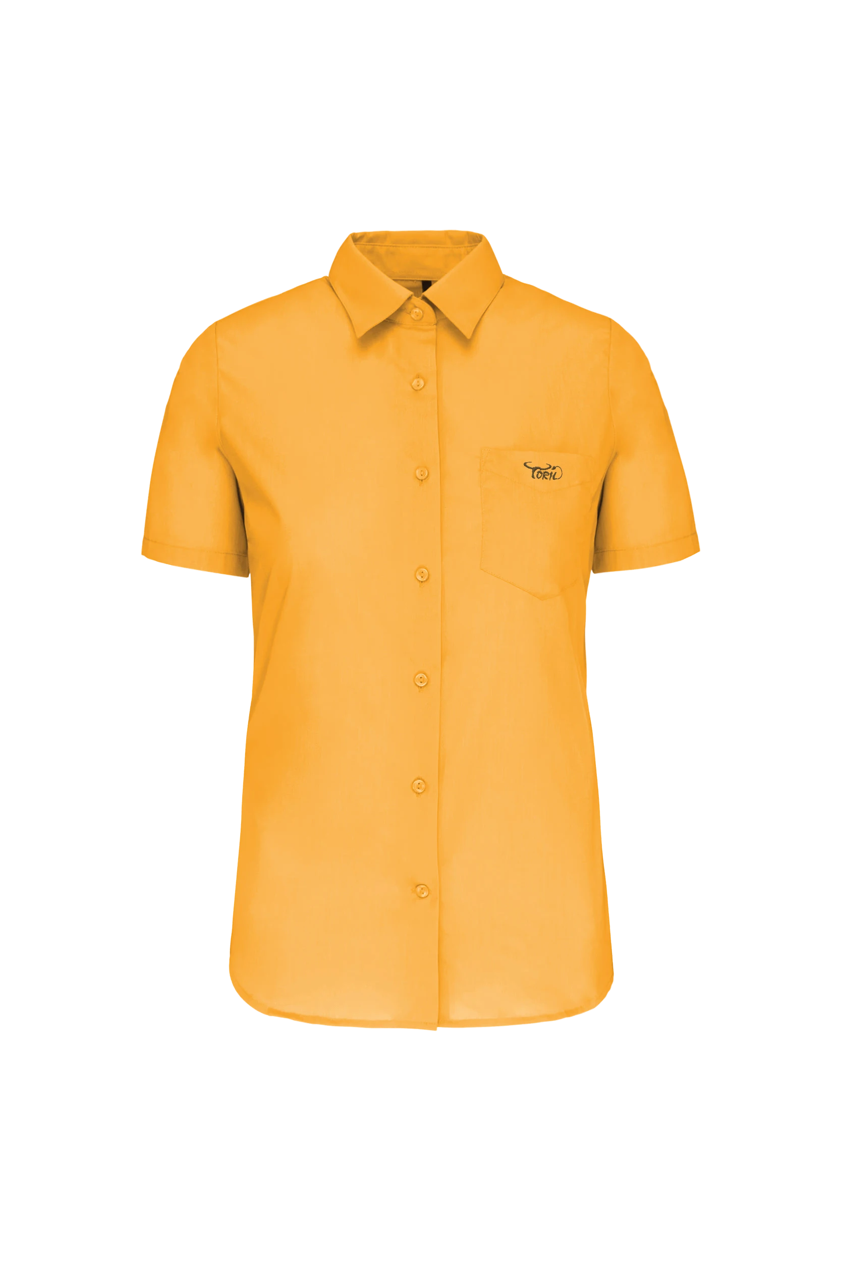 Chemise popeline polycoton manches courtes jaune