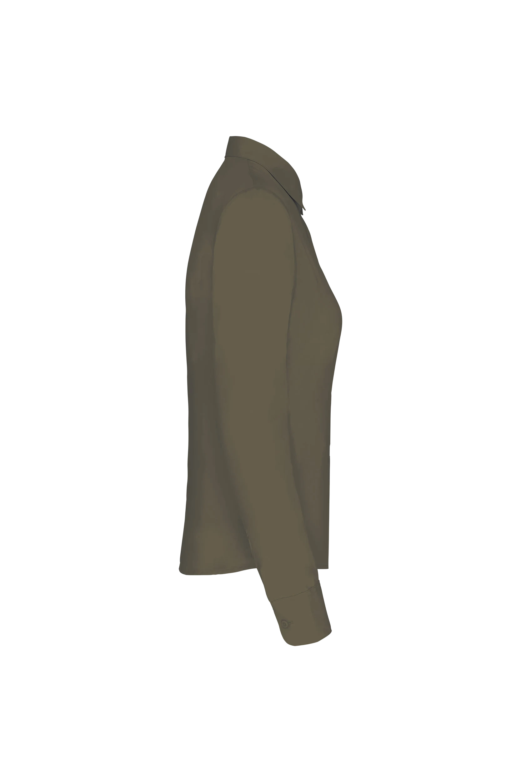 Chemise popeline polycoton kaki clair