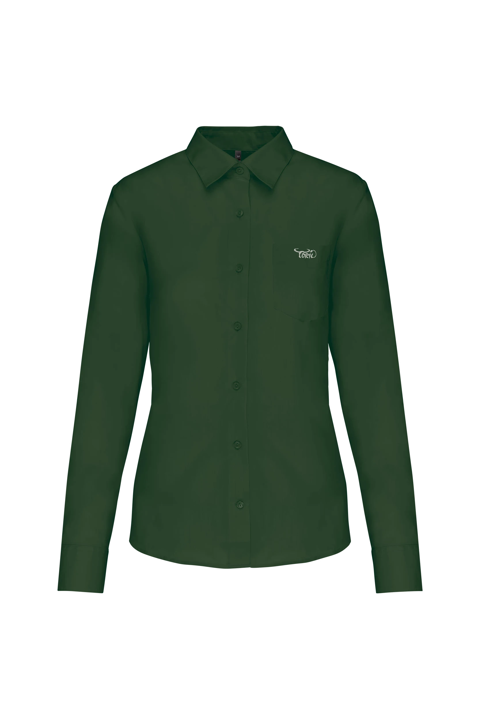 Chemise popeline polycoton vert forêt