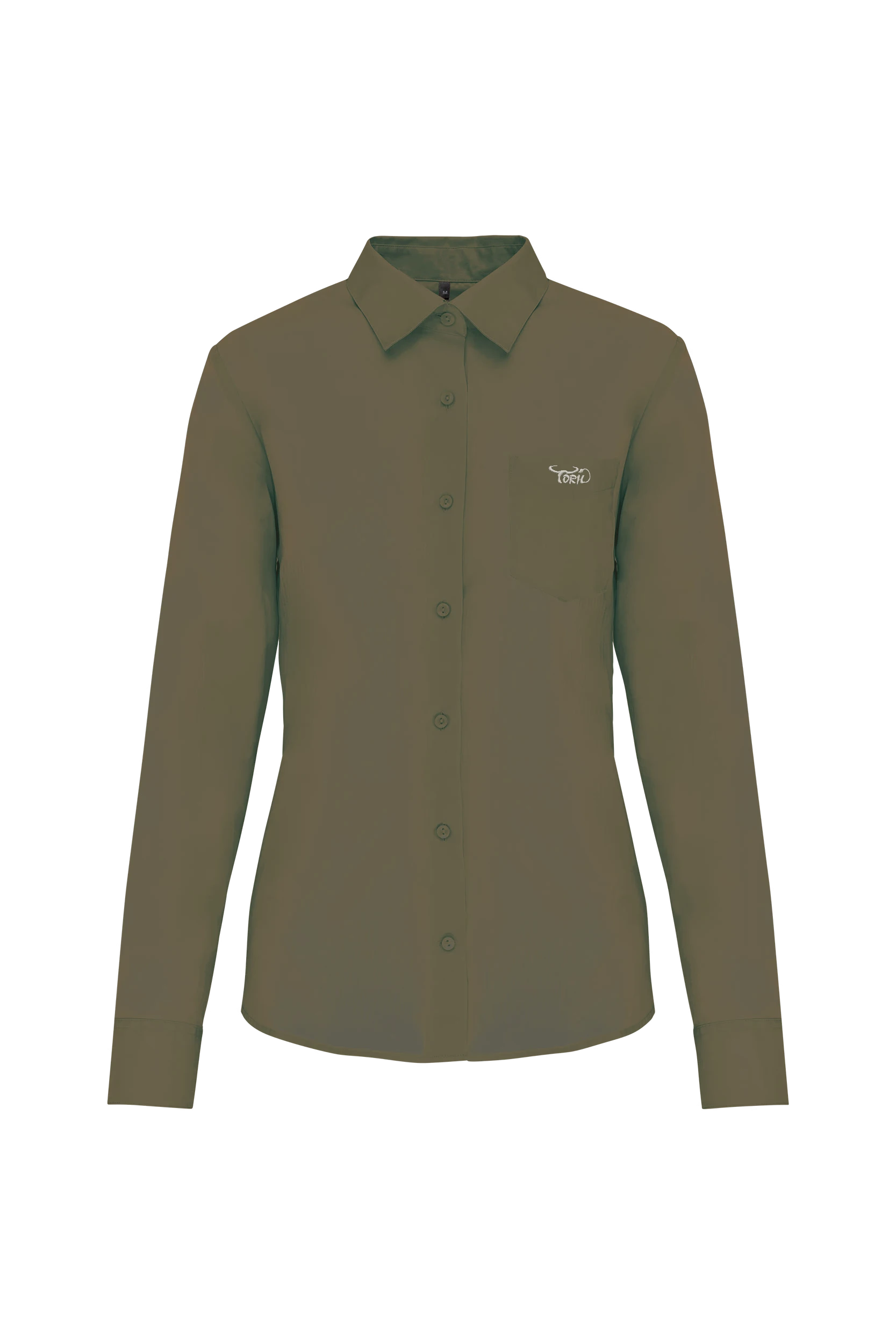 Chemise popeline polycoton kaki clair
