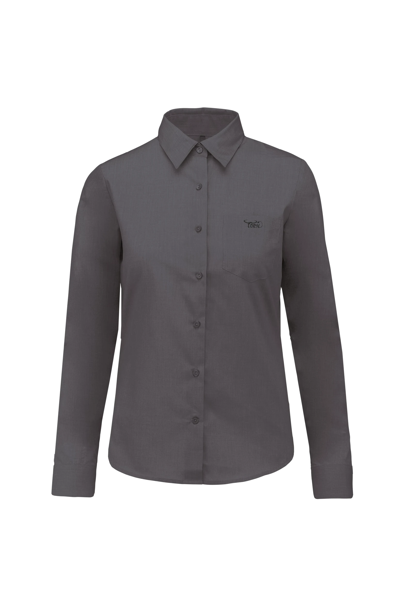 Chemise popeline polycoton gris urbain