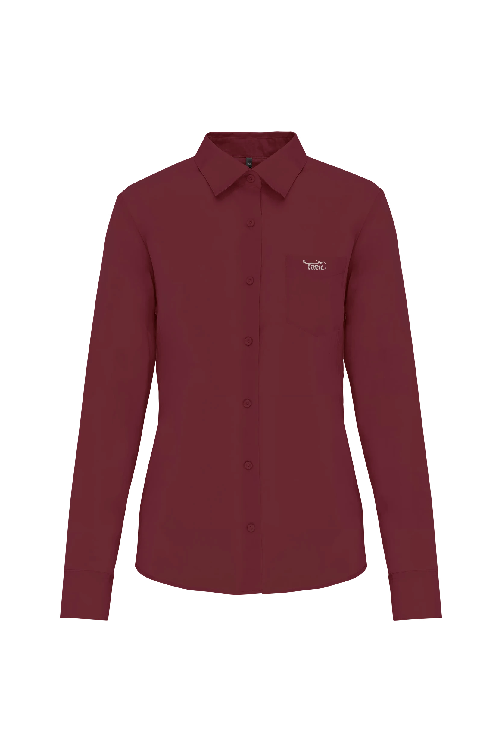 Chemise popeline polycoton bordeaux