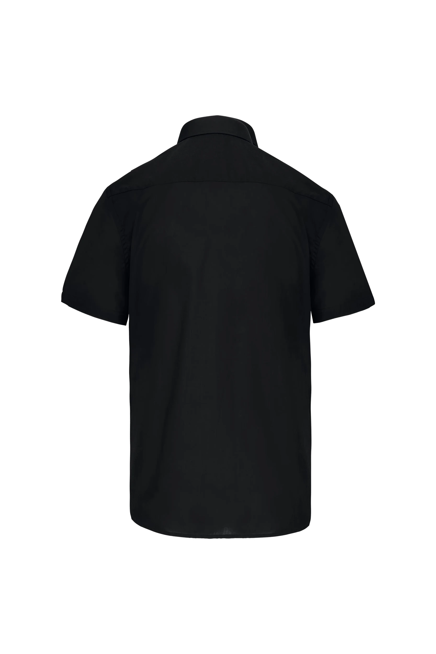 Chemise popeline polycoton manches courtes noir