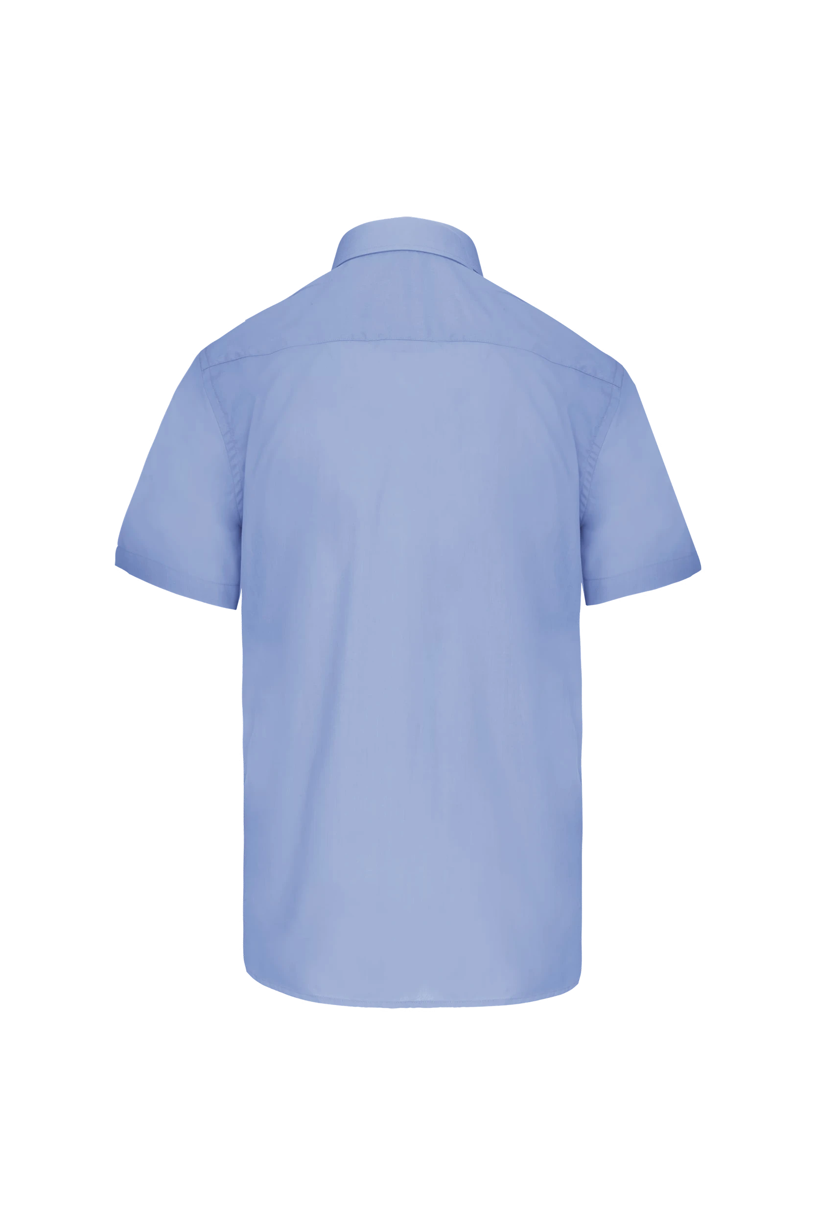 Chemise popeline polycoton manches courtes bleu ciel