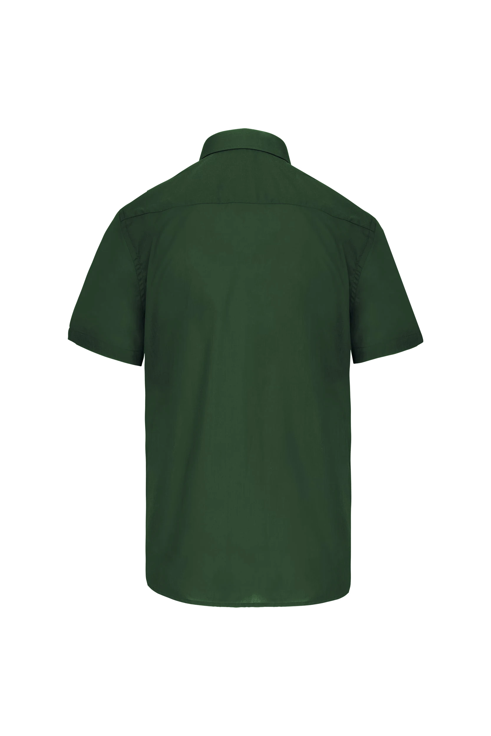 Chemise popeline polycoton manches courtes vert forêt