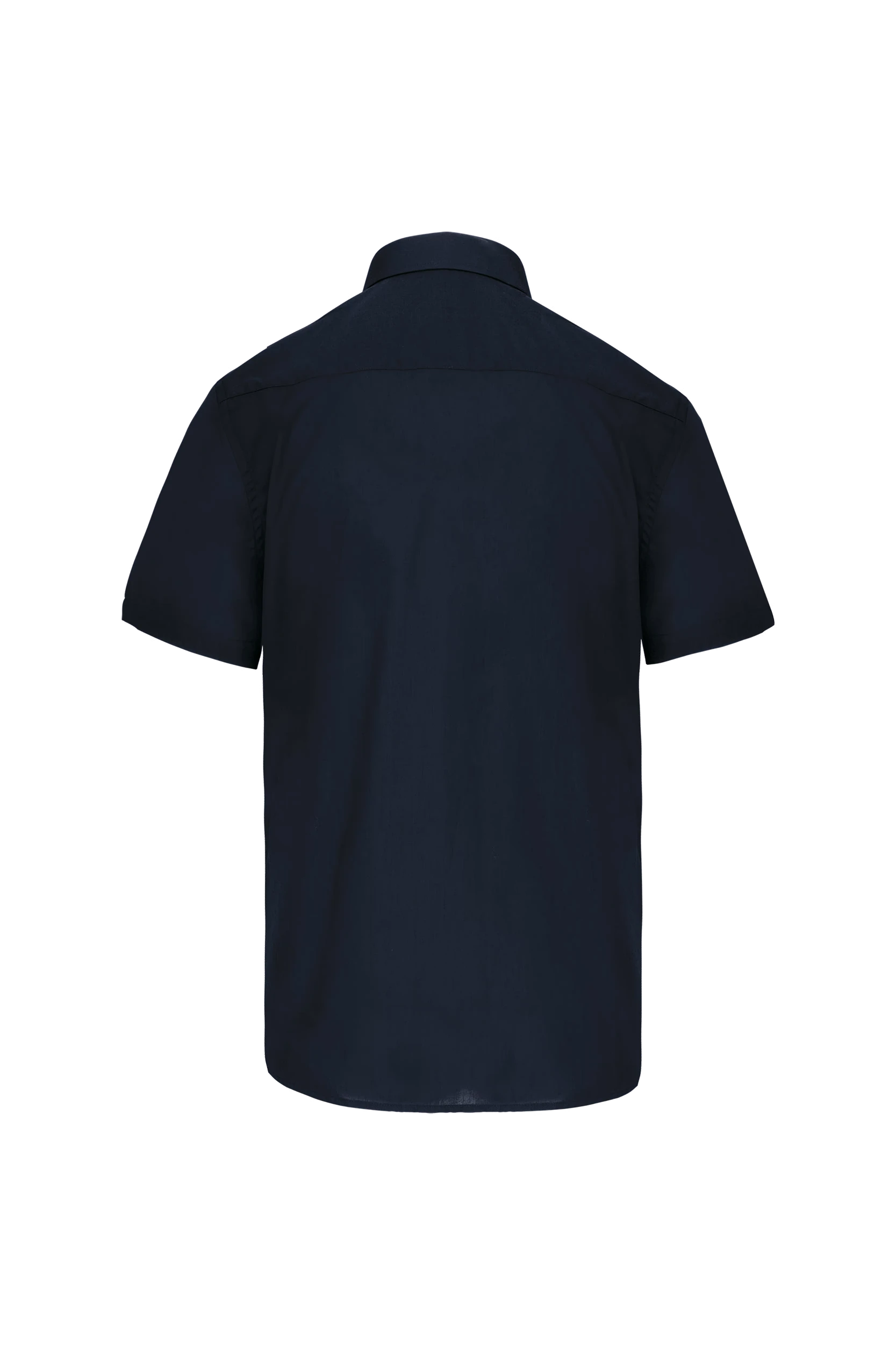 Chemise popeline polycoton manches courtes marine