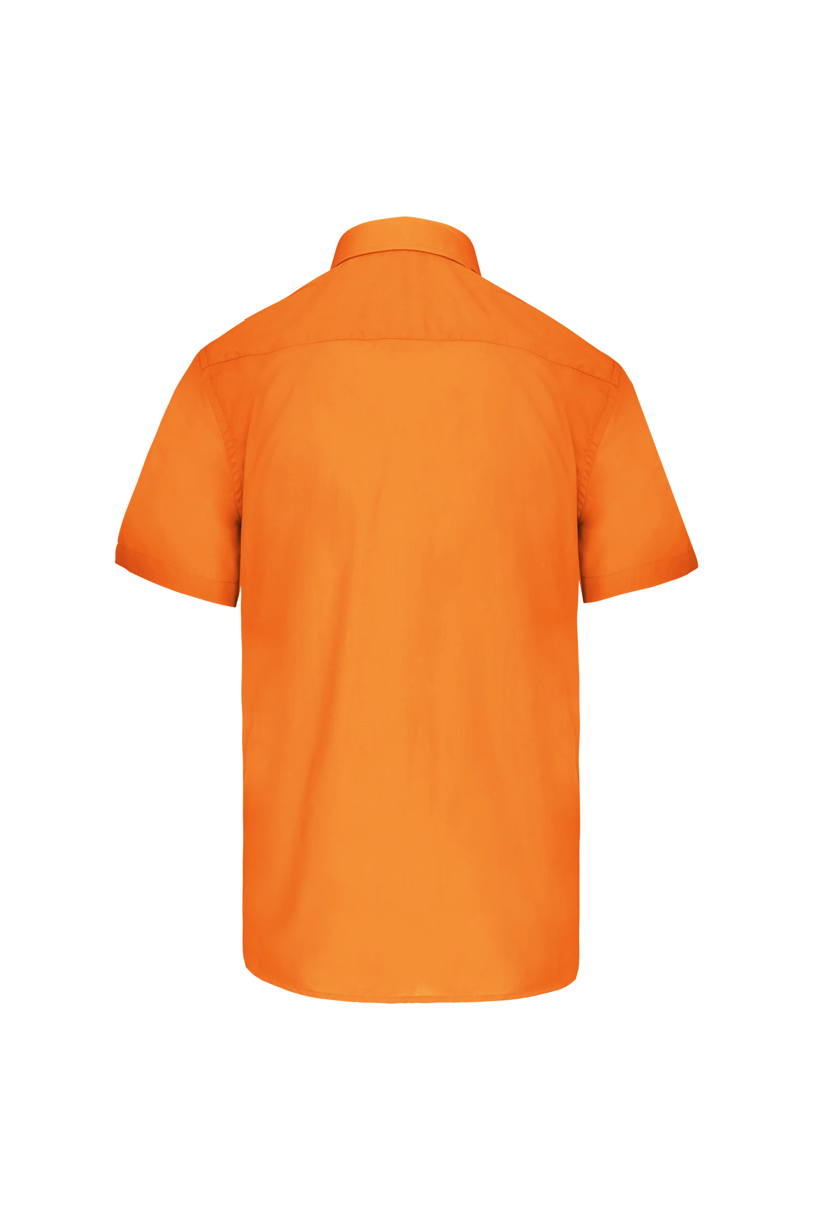 Chemise popeline polycoton manches courtes orange