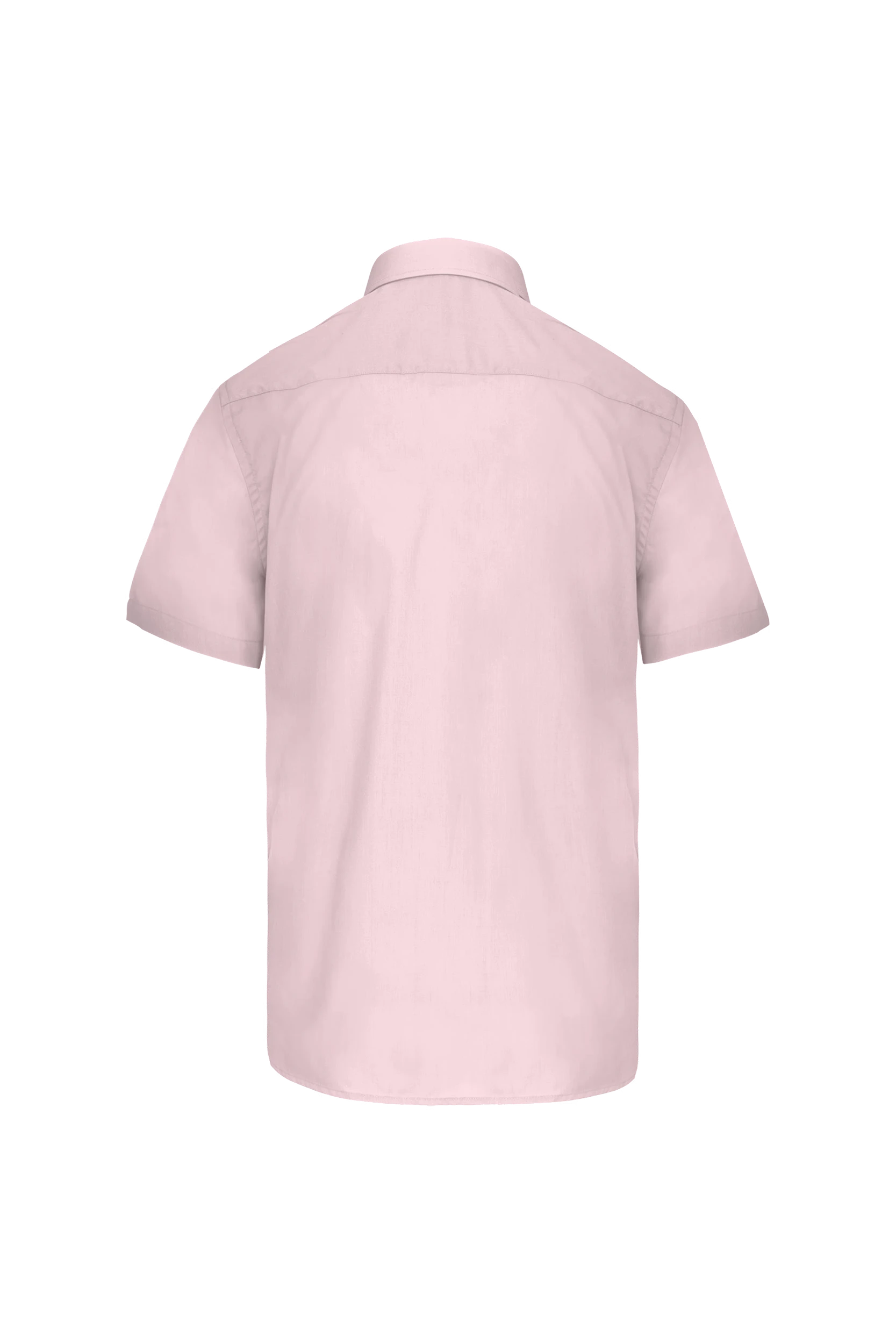 Chemise popeline polycoton manches courtes rose pâle