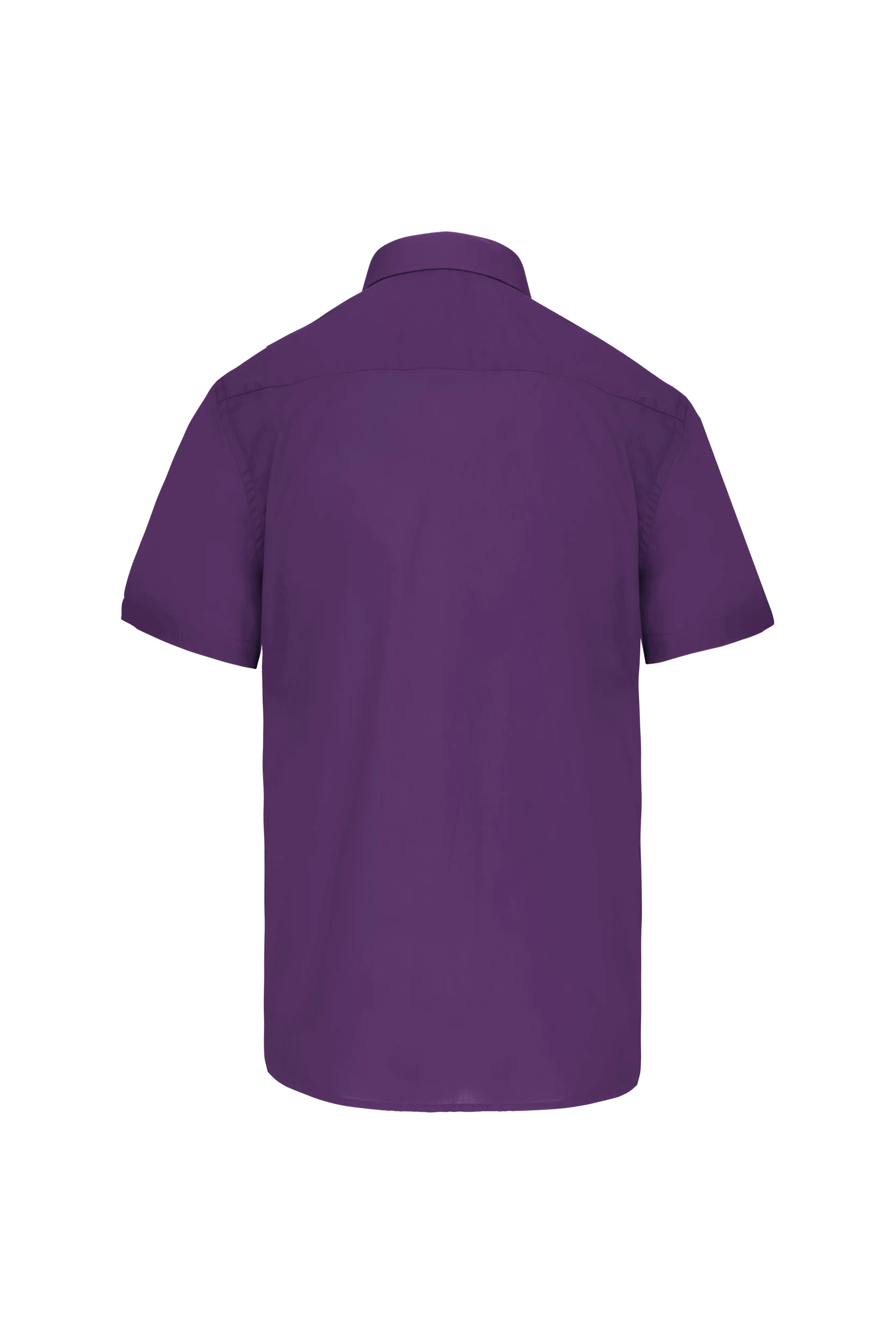 Chemise popeline polycoton manches courtes violet