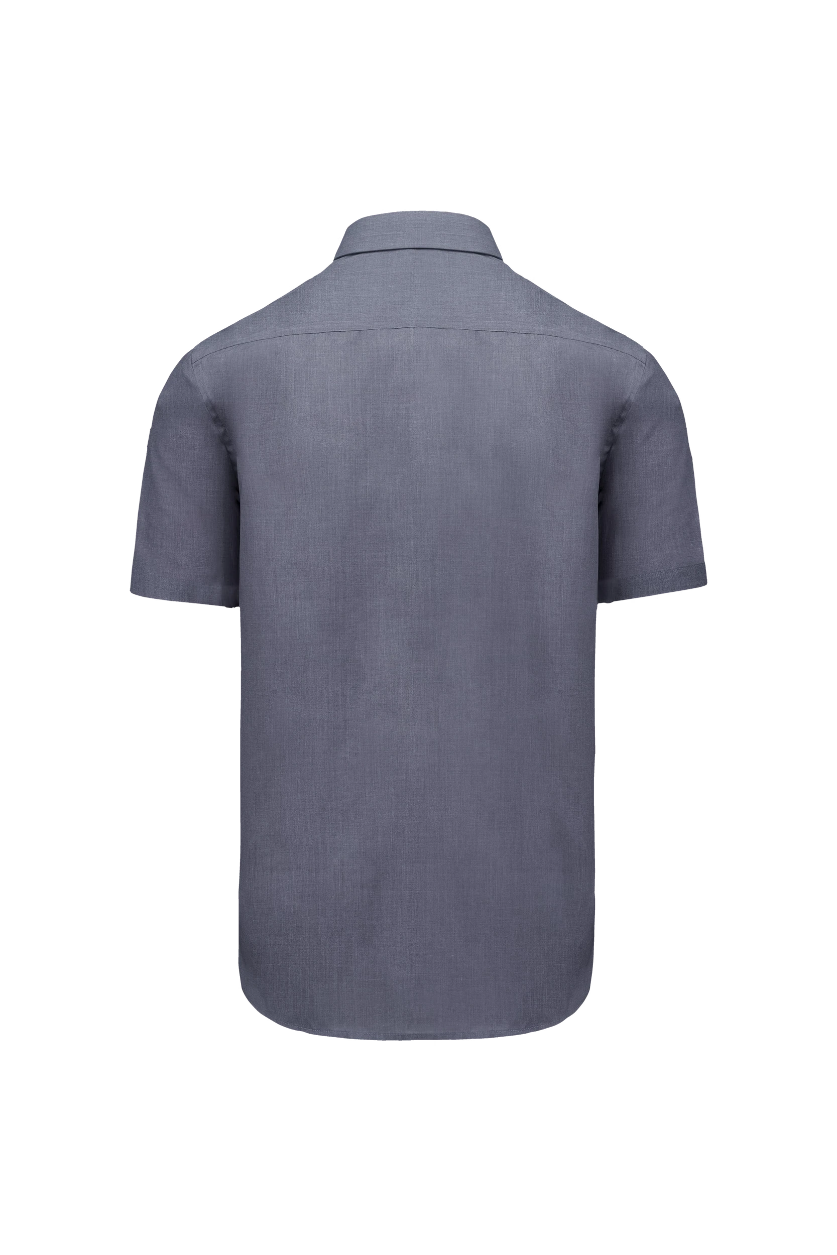 Chemise popeline polycoton manches courtes gris urbain